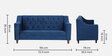 Royaliss Fabric 3 Seater Sofa in Royal Blue Colour