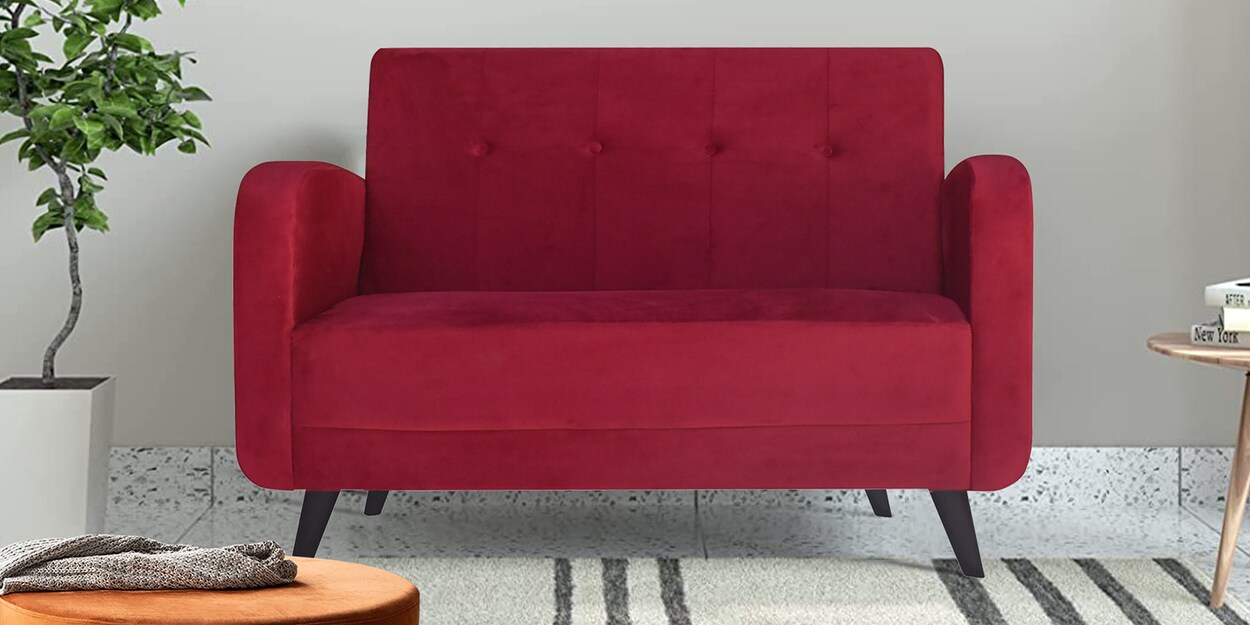 Buy Rome Velvet 2 Seater Sofa in Pink Colour by ARRA Online Mid