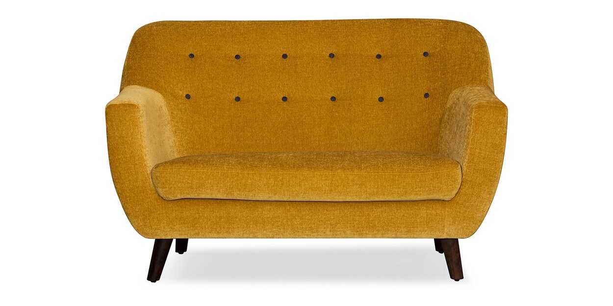 Buy Rome 2 Seater Sofa in Yellow Colour by Peachtree Online Mid