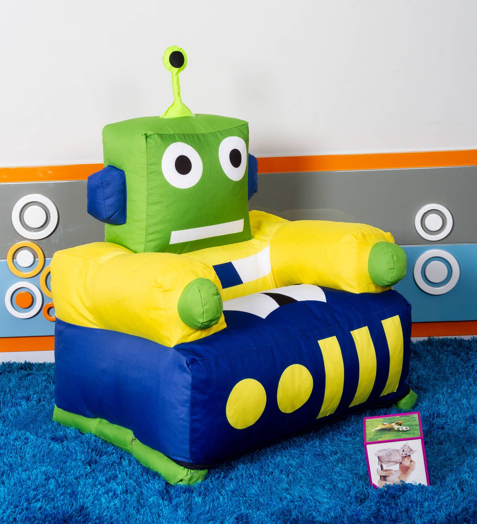 Robot Kids Bean Bag With Beans In Multi Colour Robot Kids Bean Bag With Beans In Multi Colour