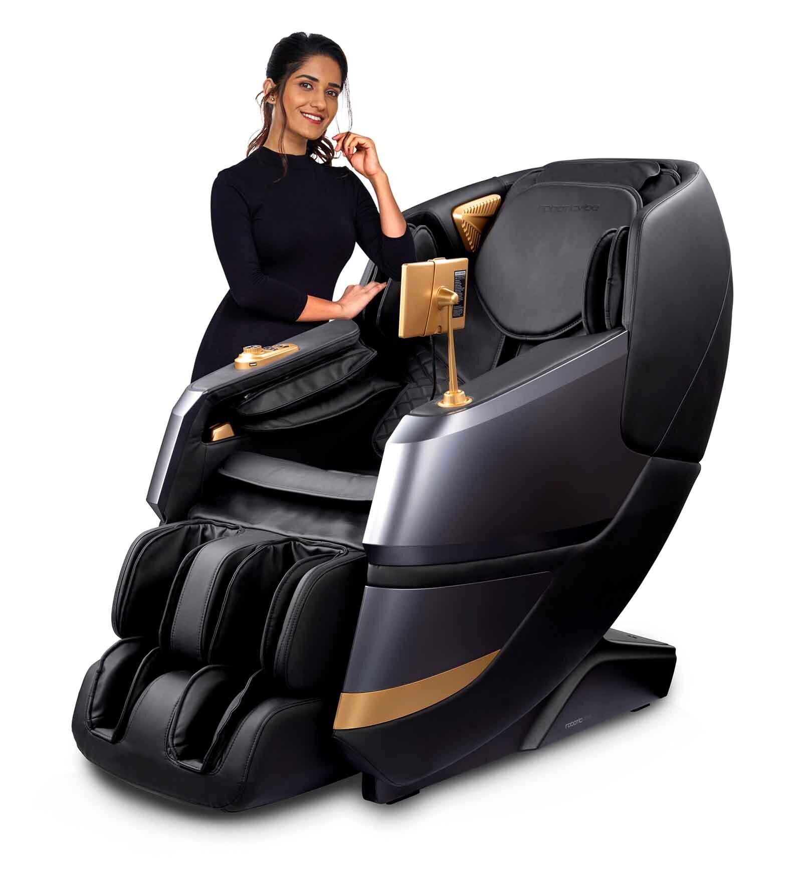 RoboticVibe RV6060 Zero Gravity & AI Intelligent Massage Chair in Black Colour
