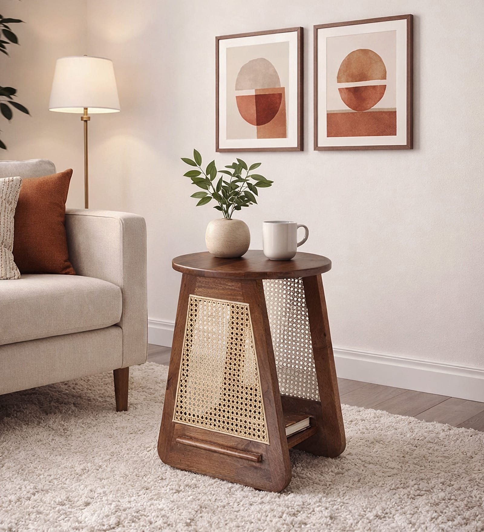 Rogaland Mango Wood End Table In Tubbaq Finish