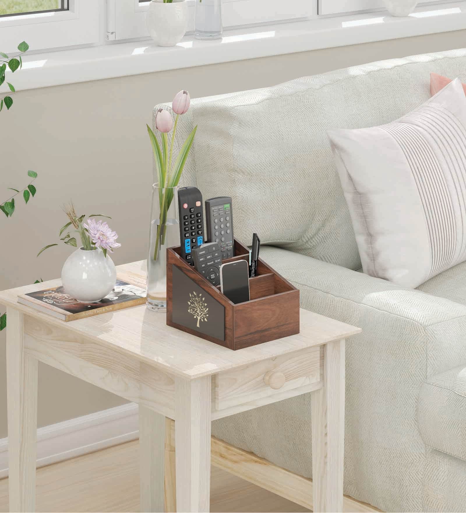 Roland Engineered Wood Multicompartment Remote Holder