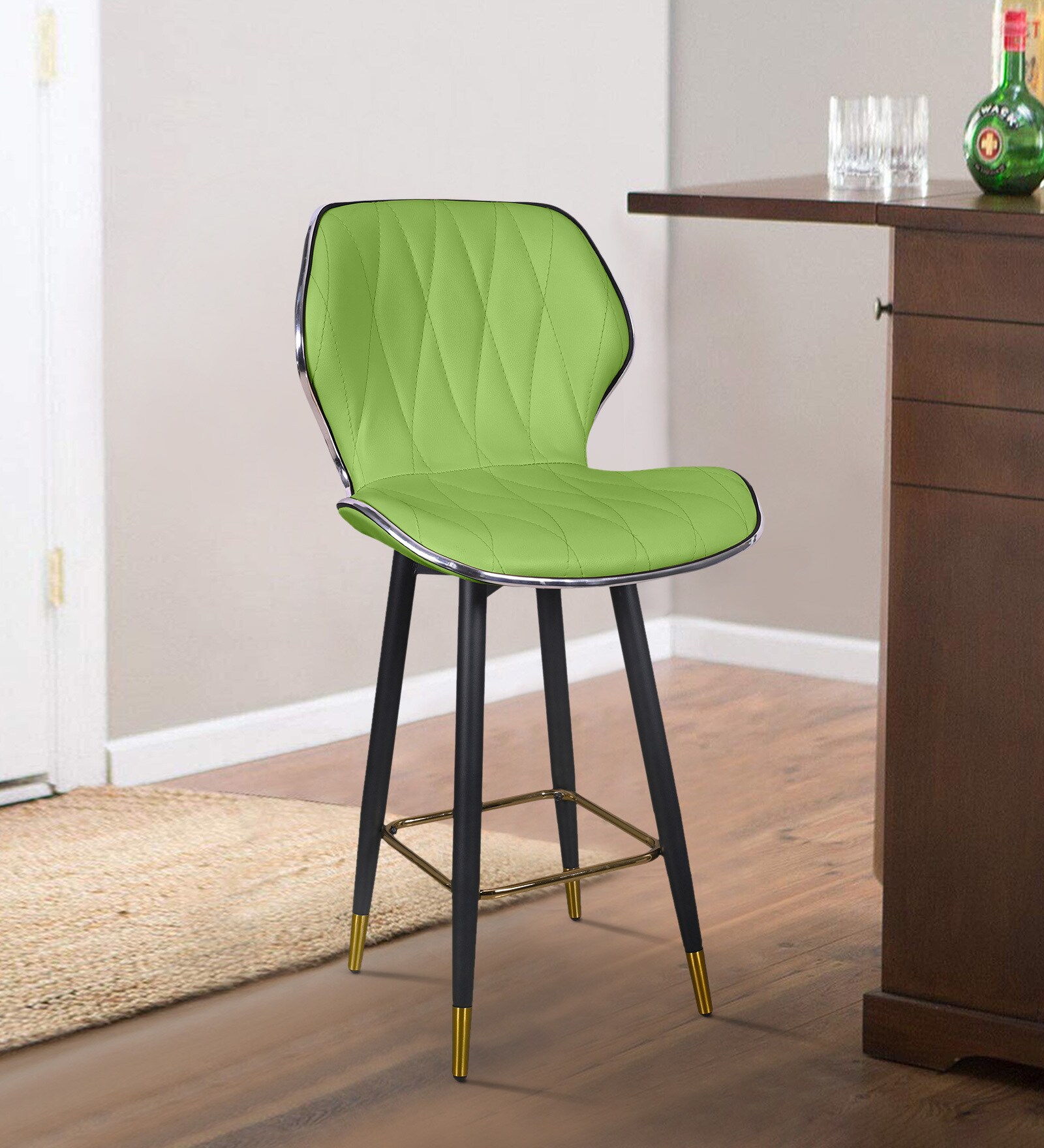 Rolex High Counter Bar Stool in Green Colour
