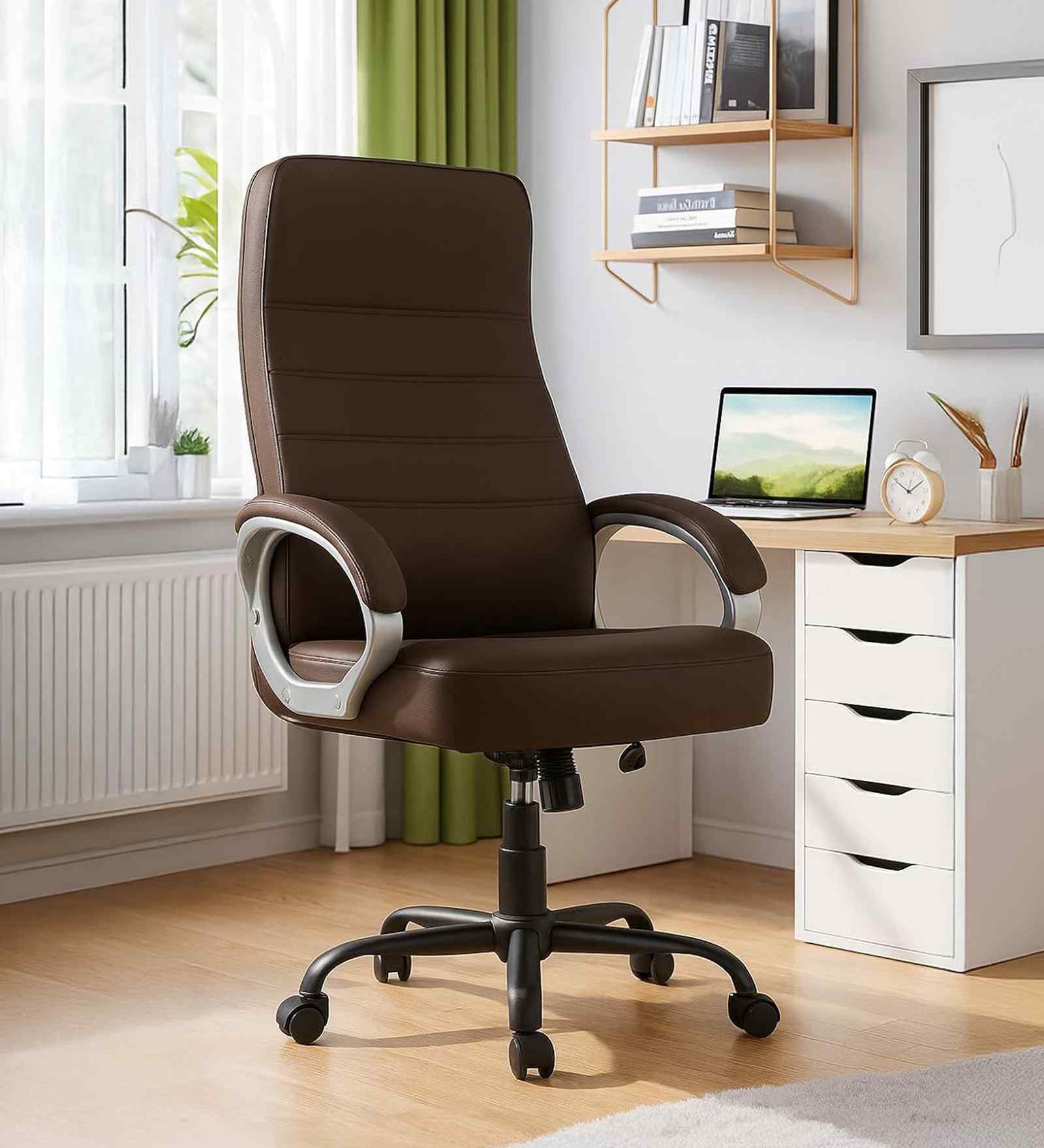 Rolex Leatherette HB Executive Chair In Brown Colour