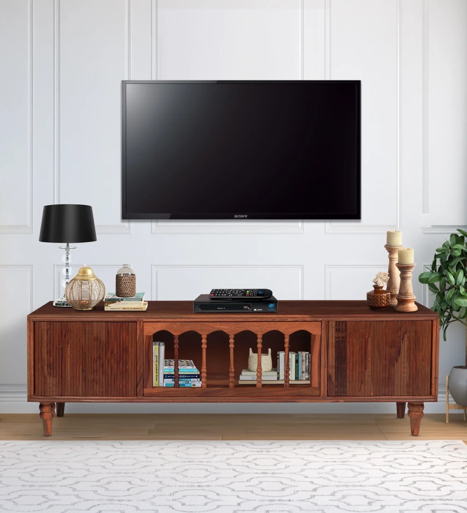 Rolin Sheesham TV Console for Upto 75 inch TV In Waln