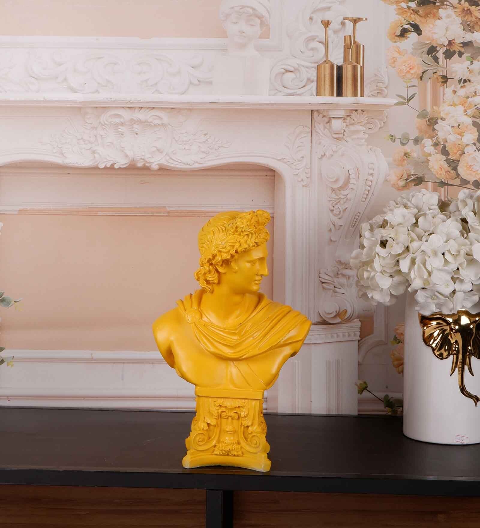 Roman Emperor Yellow Polyresin Showpiece