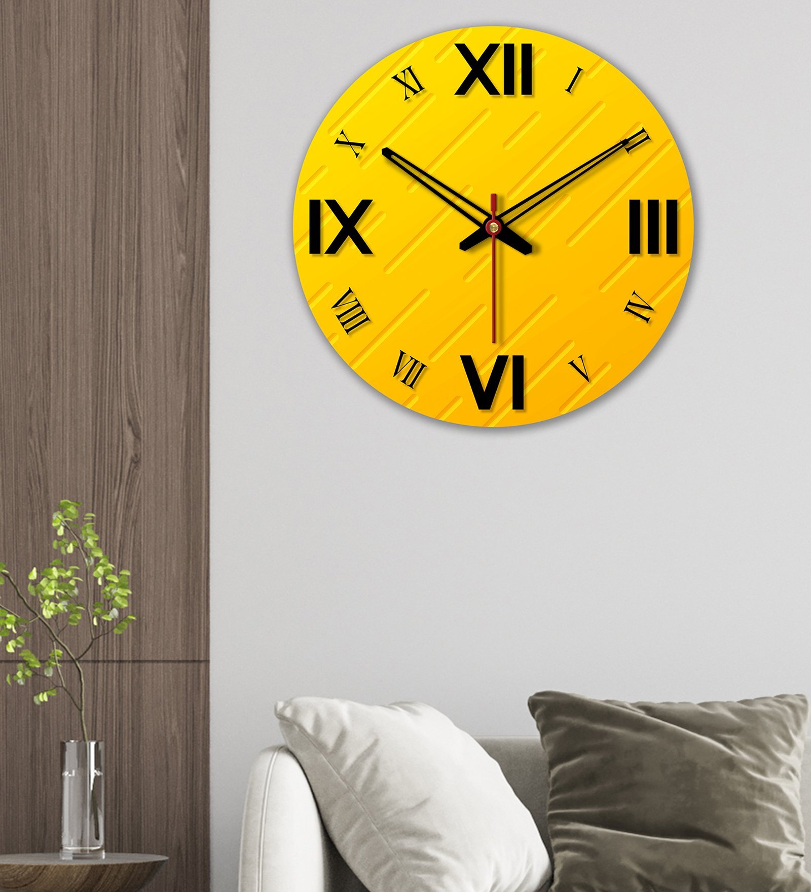 Roman Multicolour Wood & Mdf Wall Clock