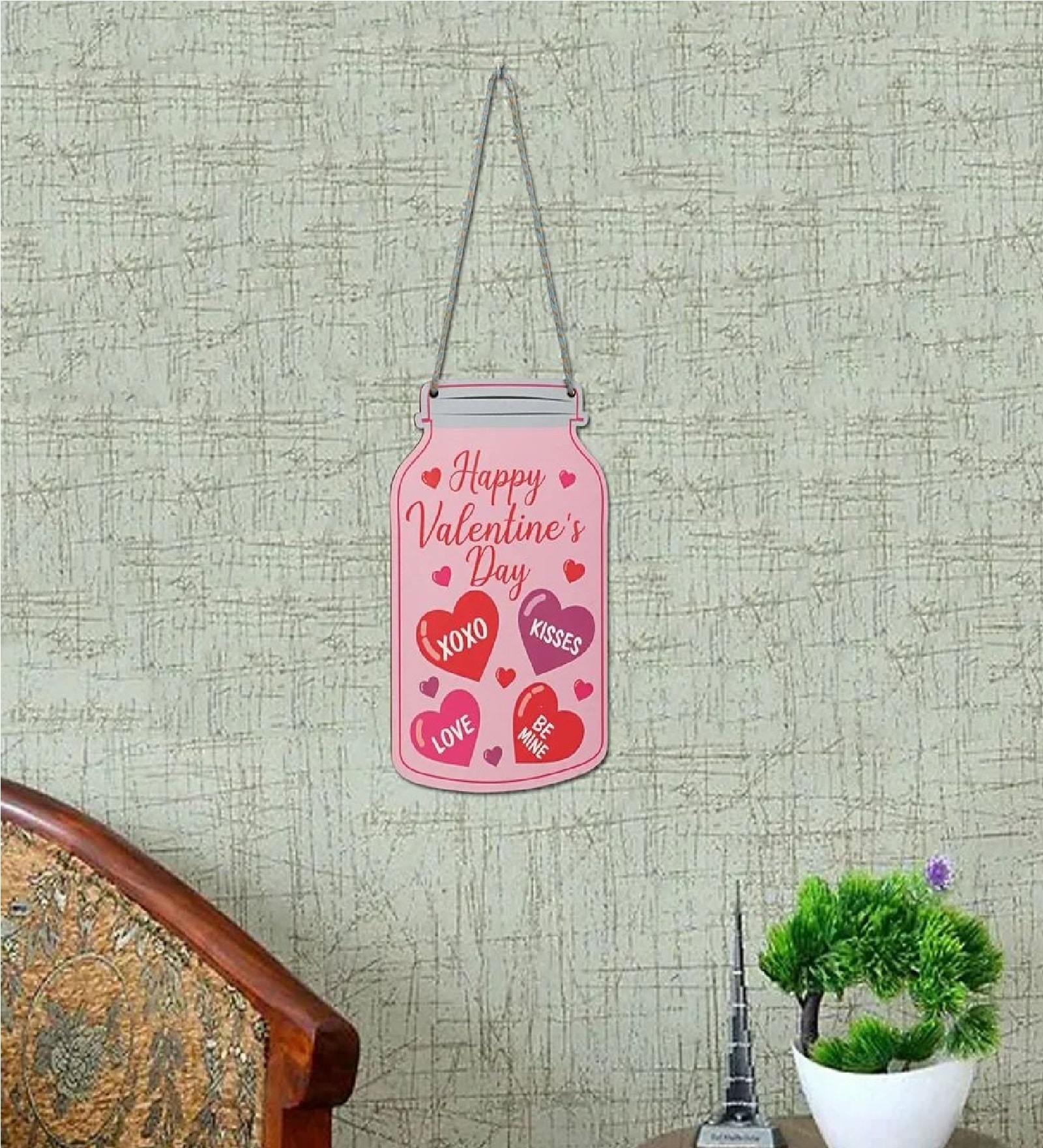 Romantic Message Jar Wall Hanging