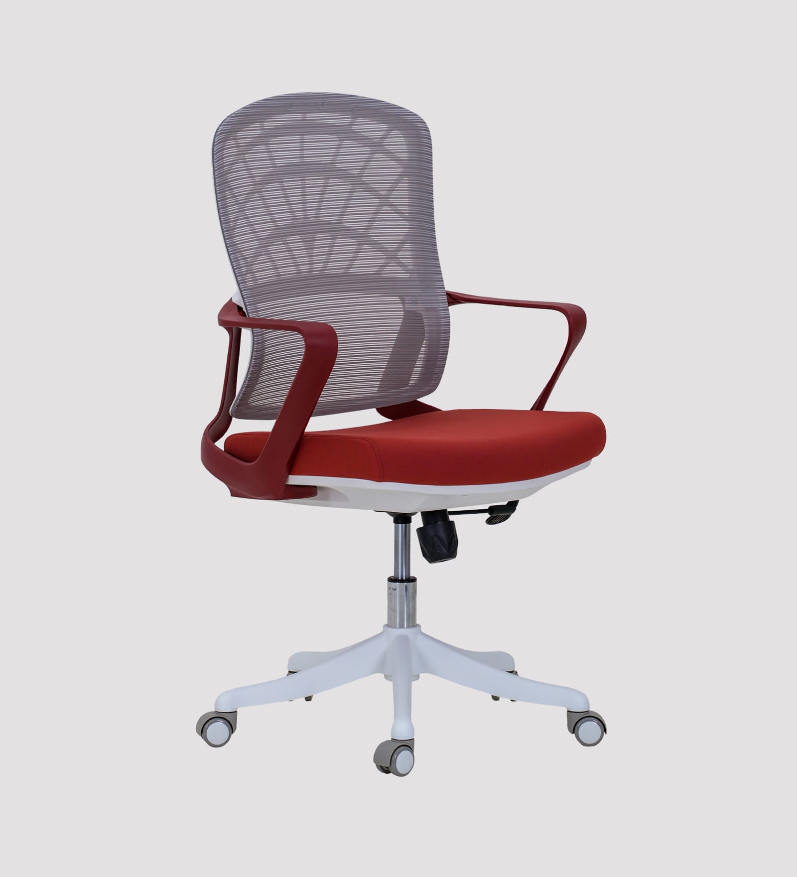 Rome Breathable Mesh Ergonomic Chair in Red & Grey Colour Rome Breathable Mesh Ergonomic Chair in Red & Grey Colour