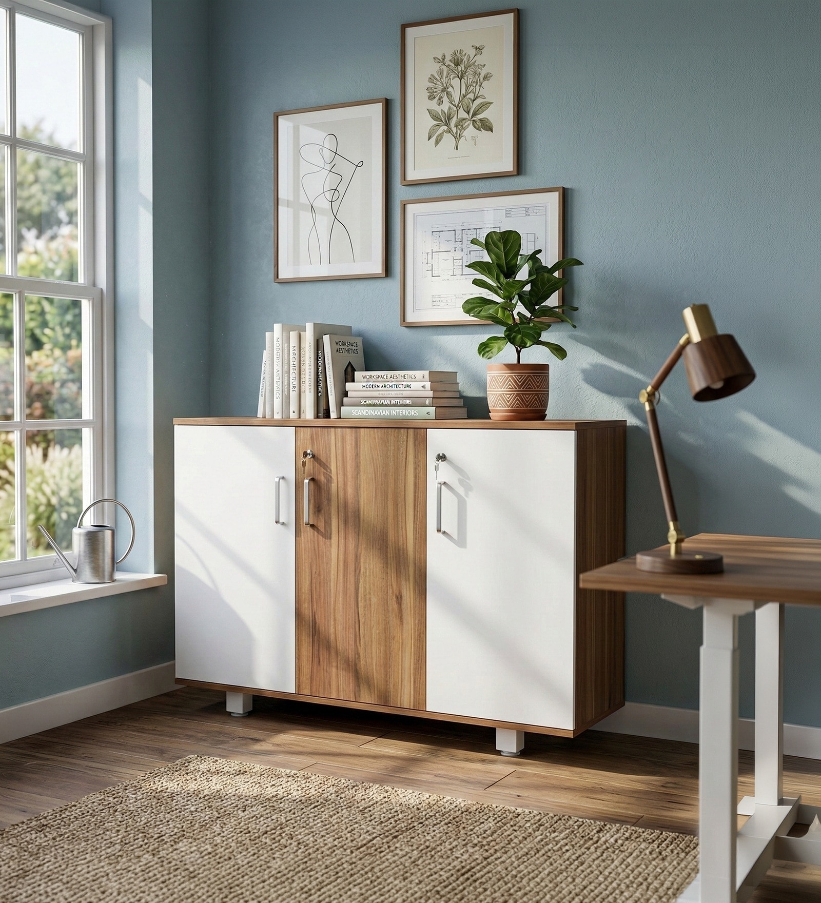 Ronald Dock Cabinet in Leon Teak Finish