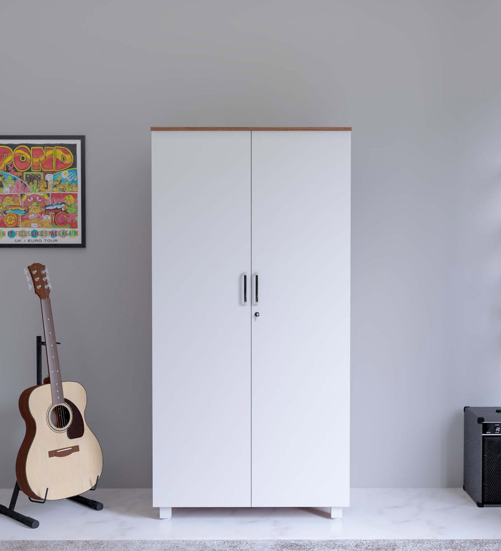 Ronald Meg 2 Door Wardrobe in Leon Teak Finish