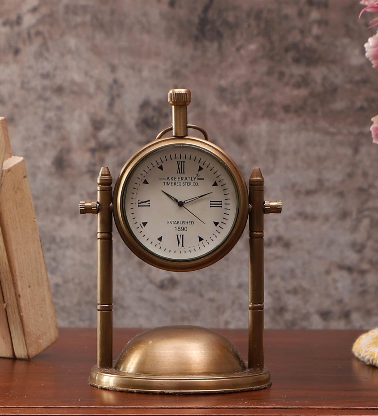 Appealing Vintage Brass Table Clock