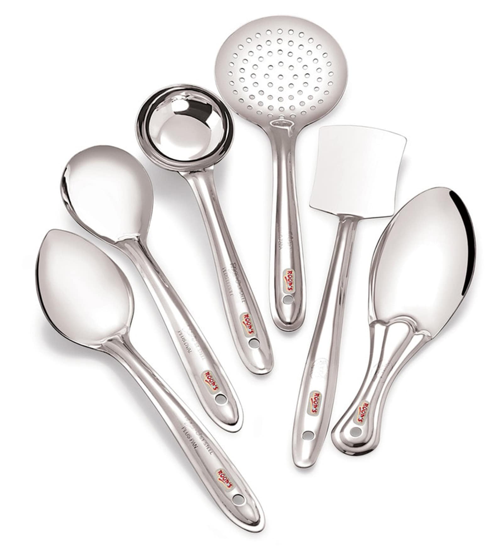 Buy Stainless Steel big Serving Spoons Set of 6 By Roops Online ...