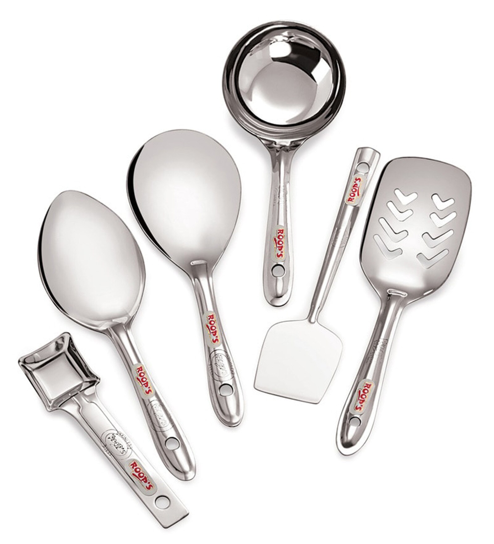 Buy Stainless Steel Mini Serving Spoon Set of 6 By Roops Online