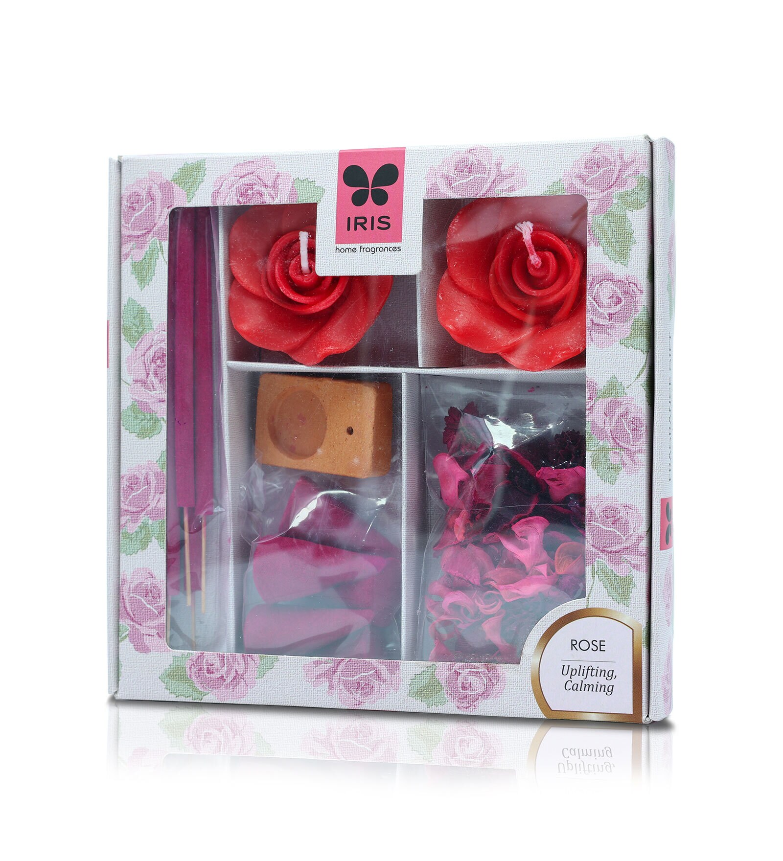 Rose Floating Candles & Incense Stick Home Fragrance Decor Gift Set