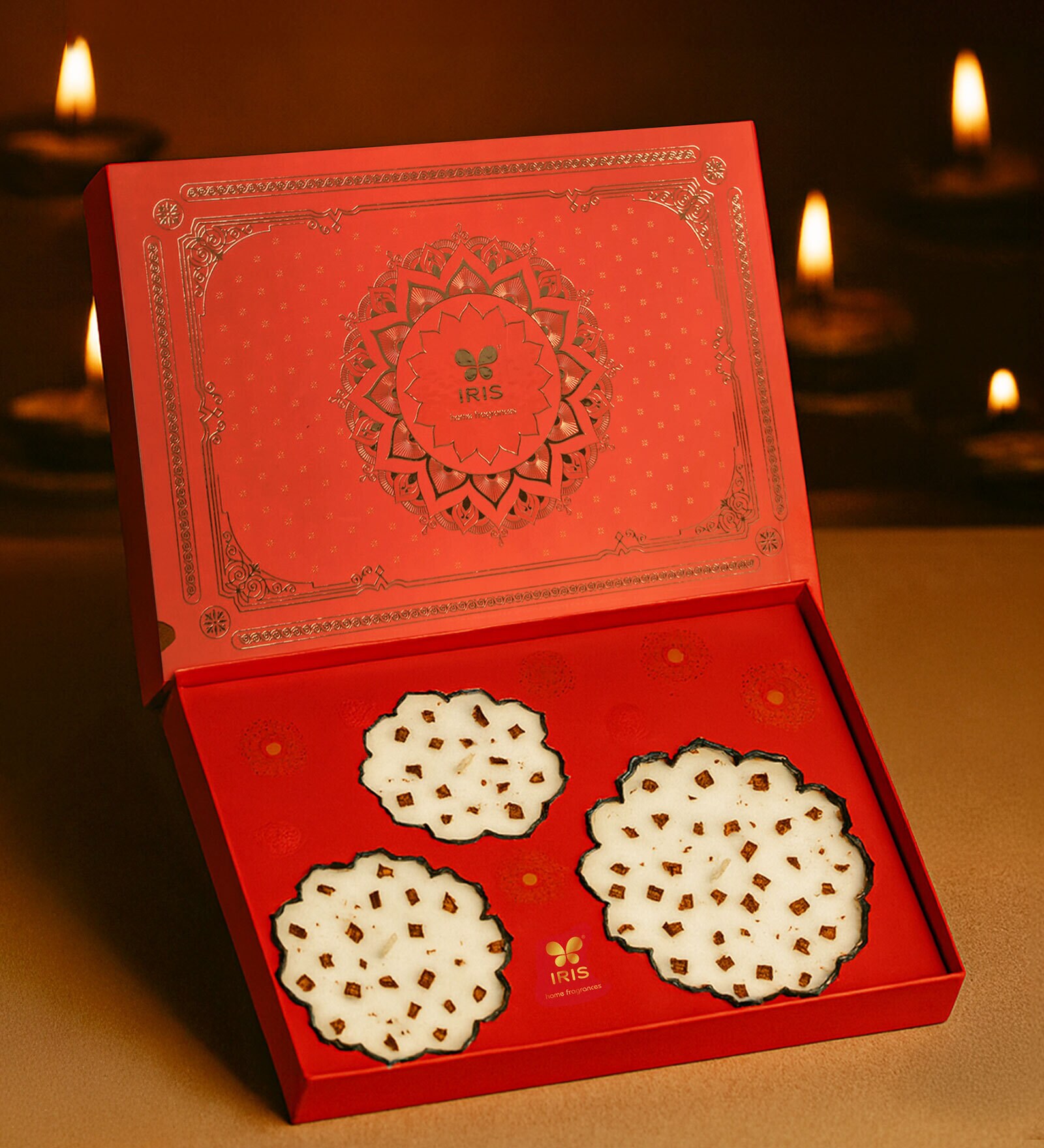 Rose Gold Fragrance Set Of 3 Urli Candles Grand Premium Gift Box