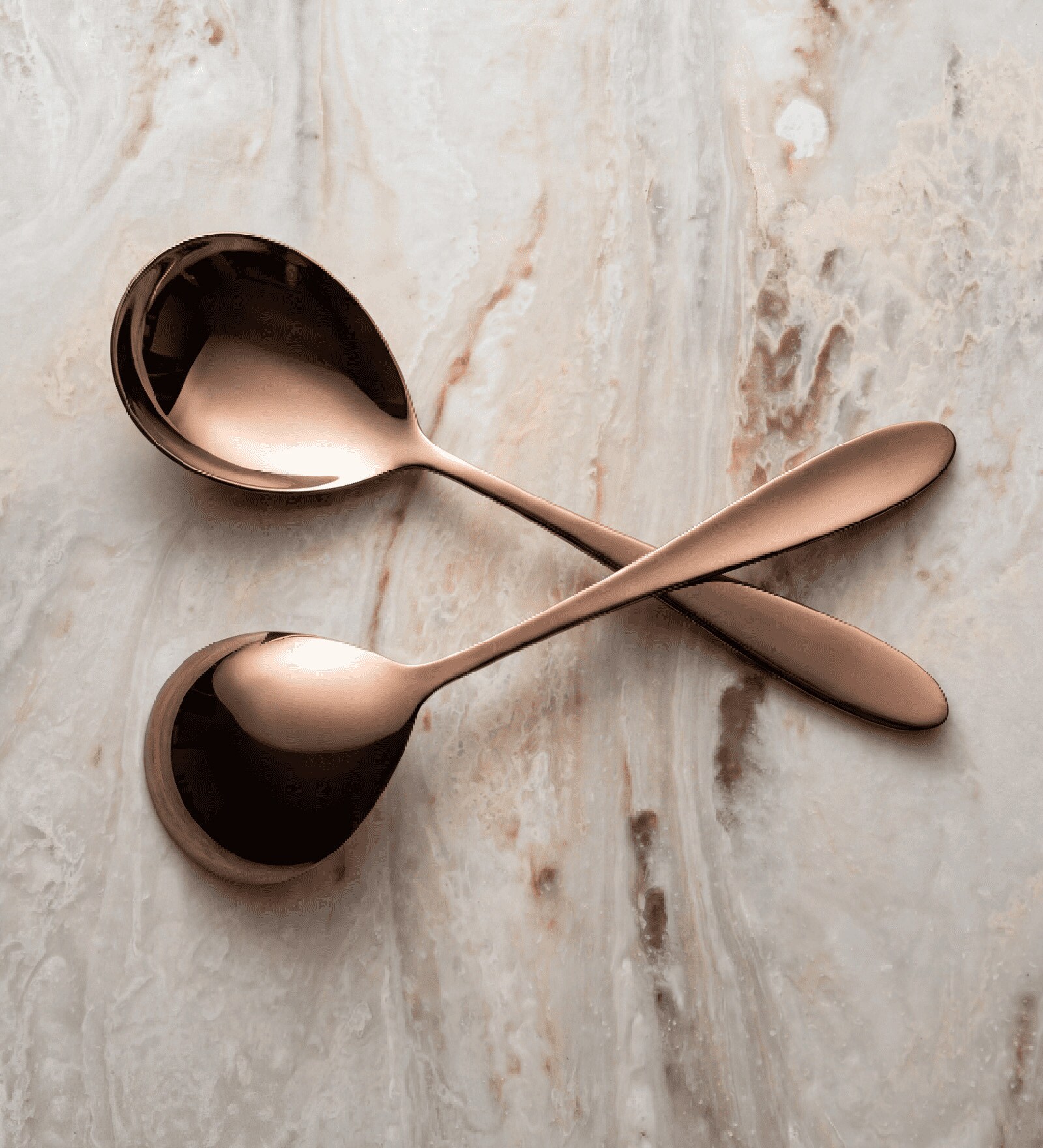 Set of 2 Rose Gold Serving Spoons