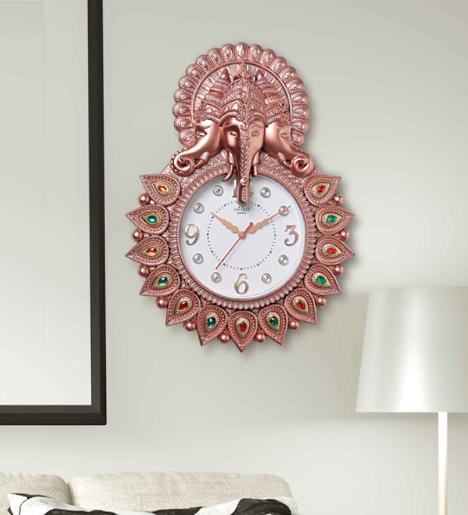 Rose Gold Synthetic Plastic Wall Clock