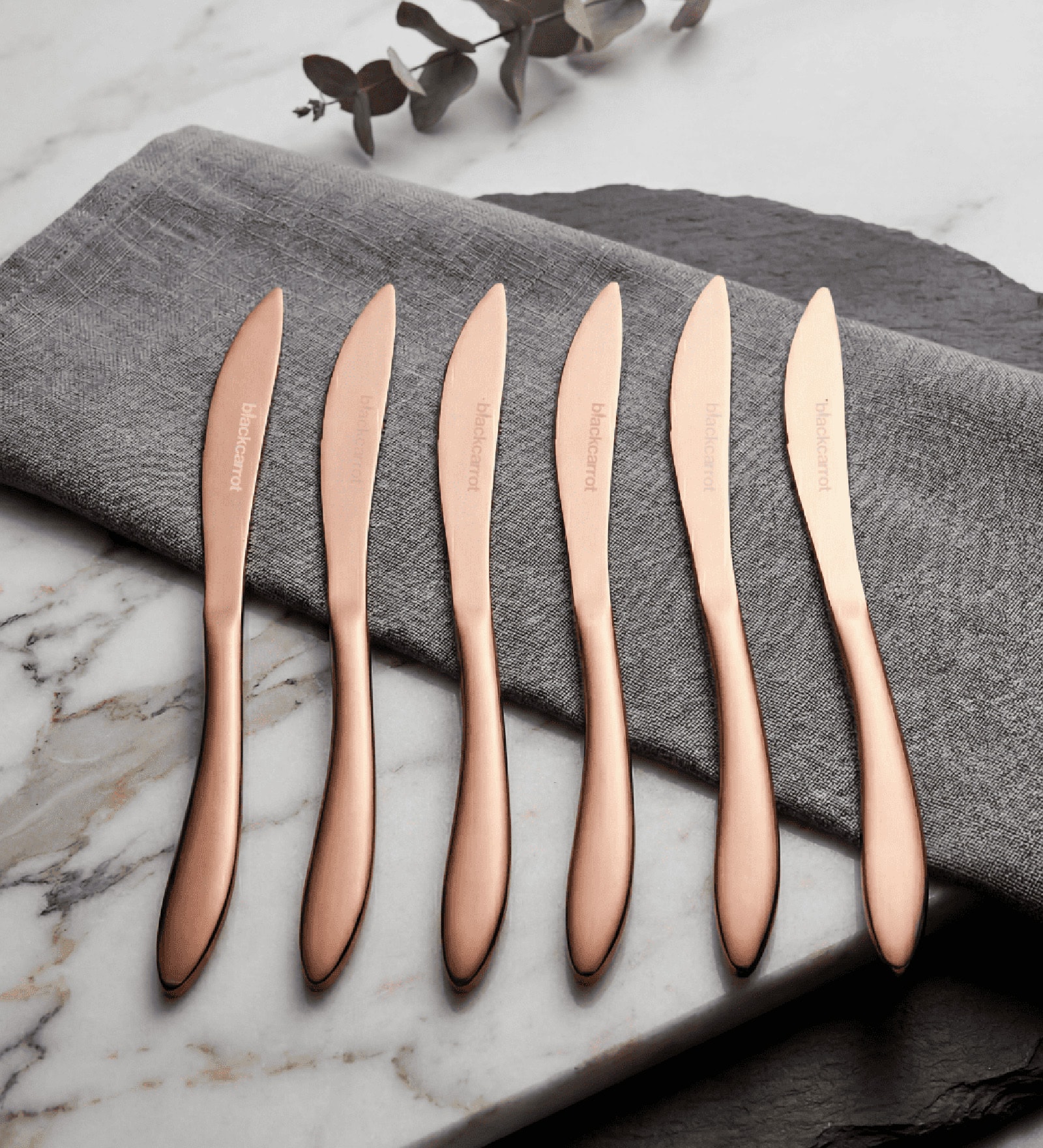 Set of 6 Rose Gold Table Knives