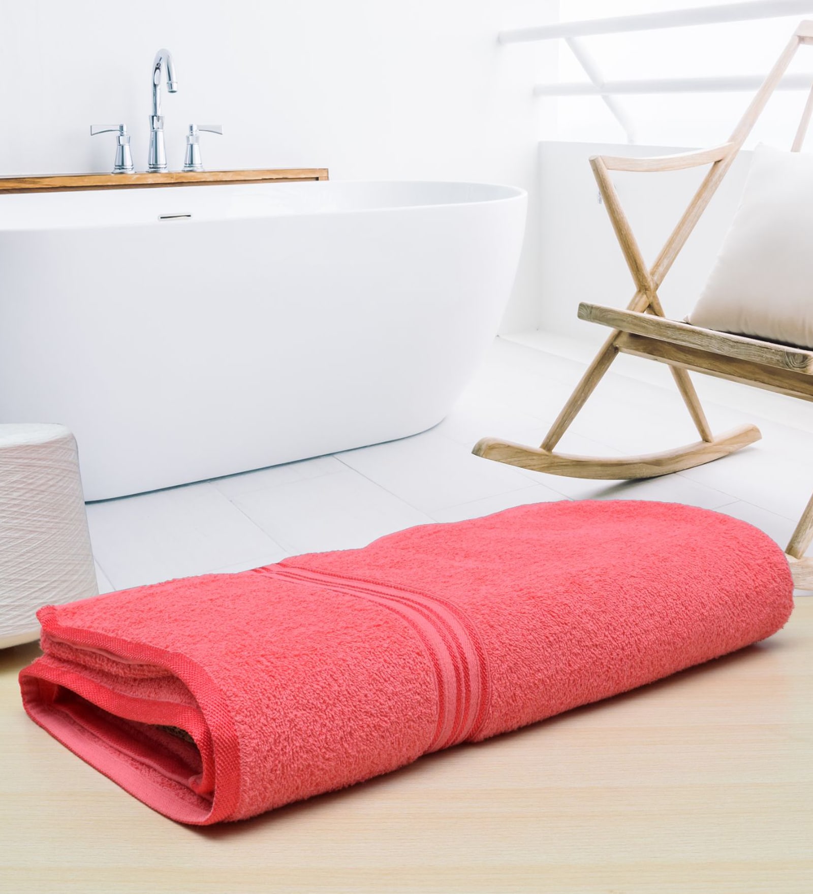 Rose Solid 500 GSM Cotton Bath Towel