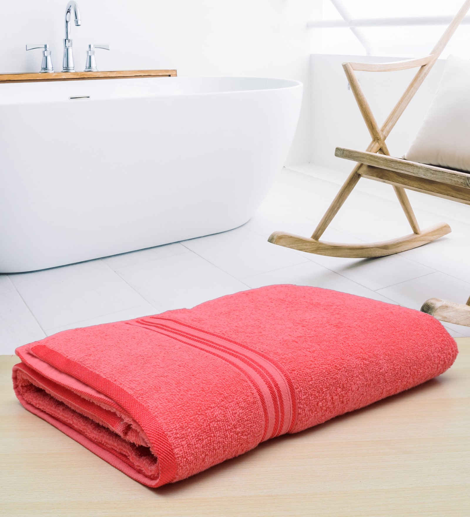 Rose Solid 500 GSM Cotton Bath Towel