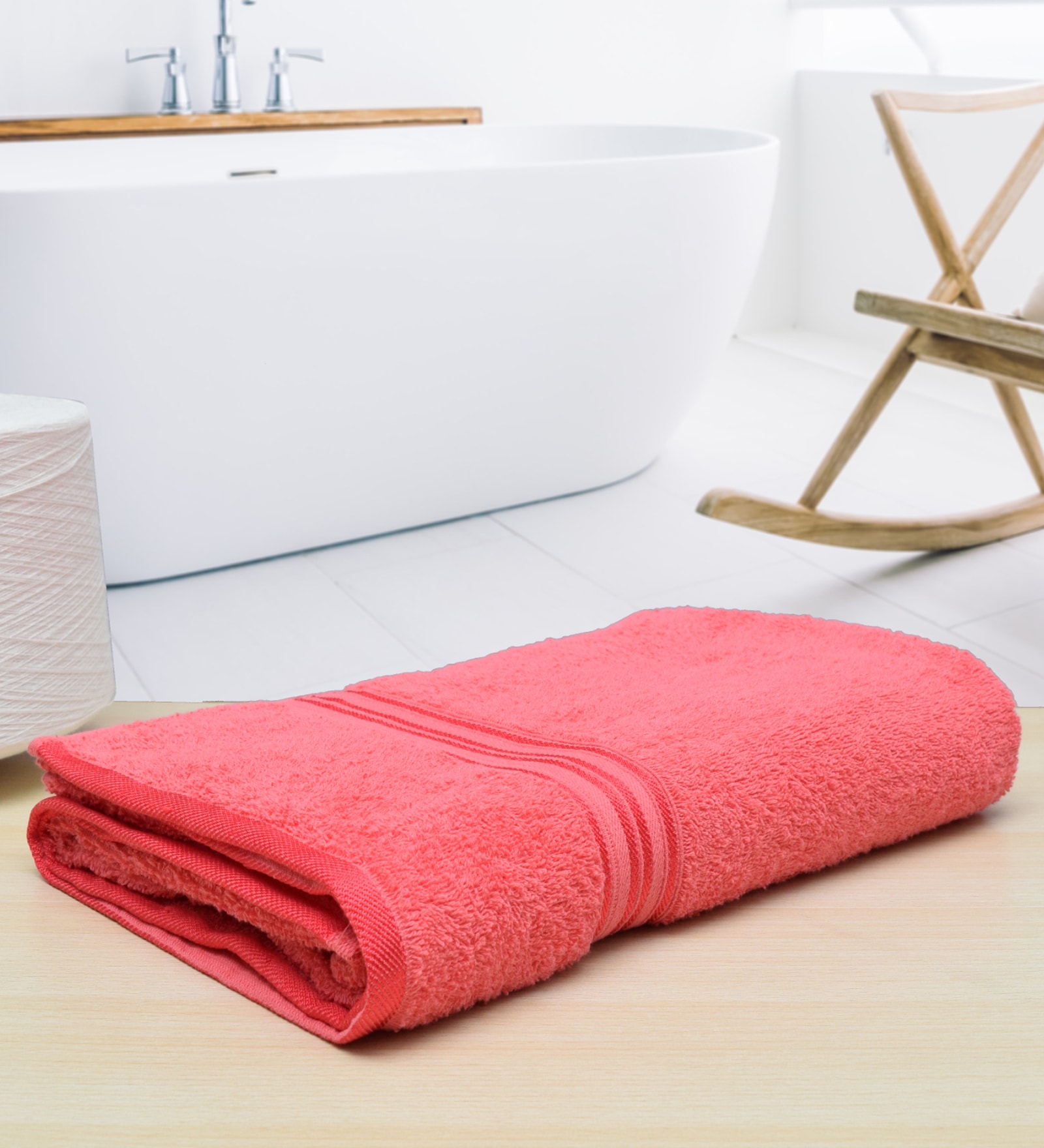 Rose Solid 500 GSM Cotton Bath Towel