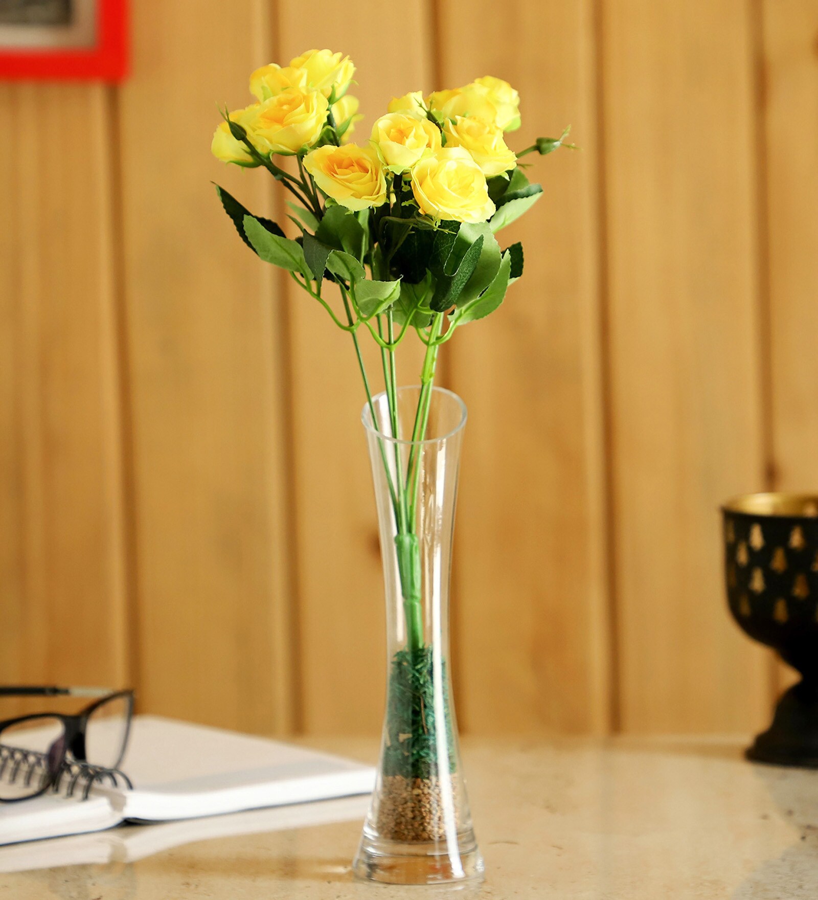 Buy Rose Yellow Plastic Flower bunch without pot by Ferns N Petals at 29 OFF by Ferns N Petals