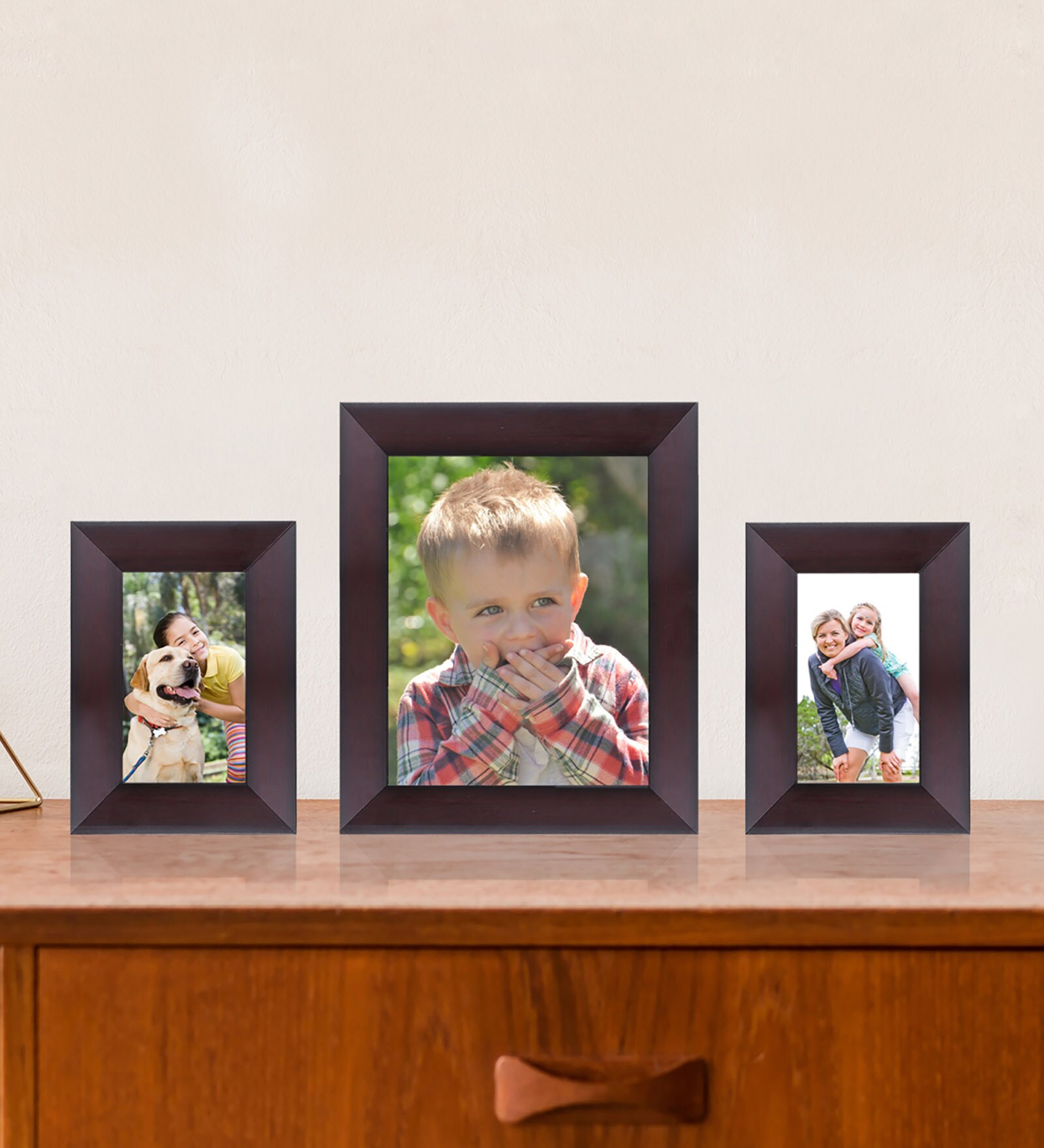 Buy Rosewood Synthetic wood Set of 3 Table Photo Frame by Random at 14% ...