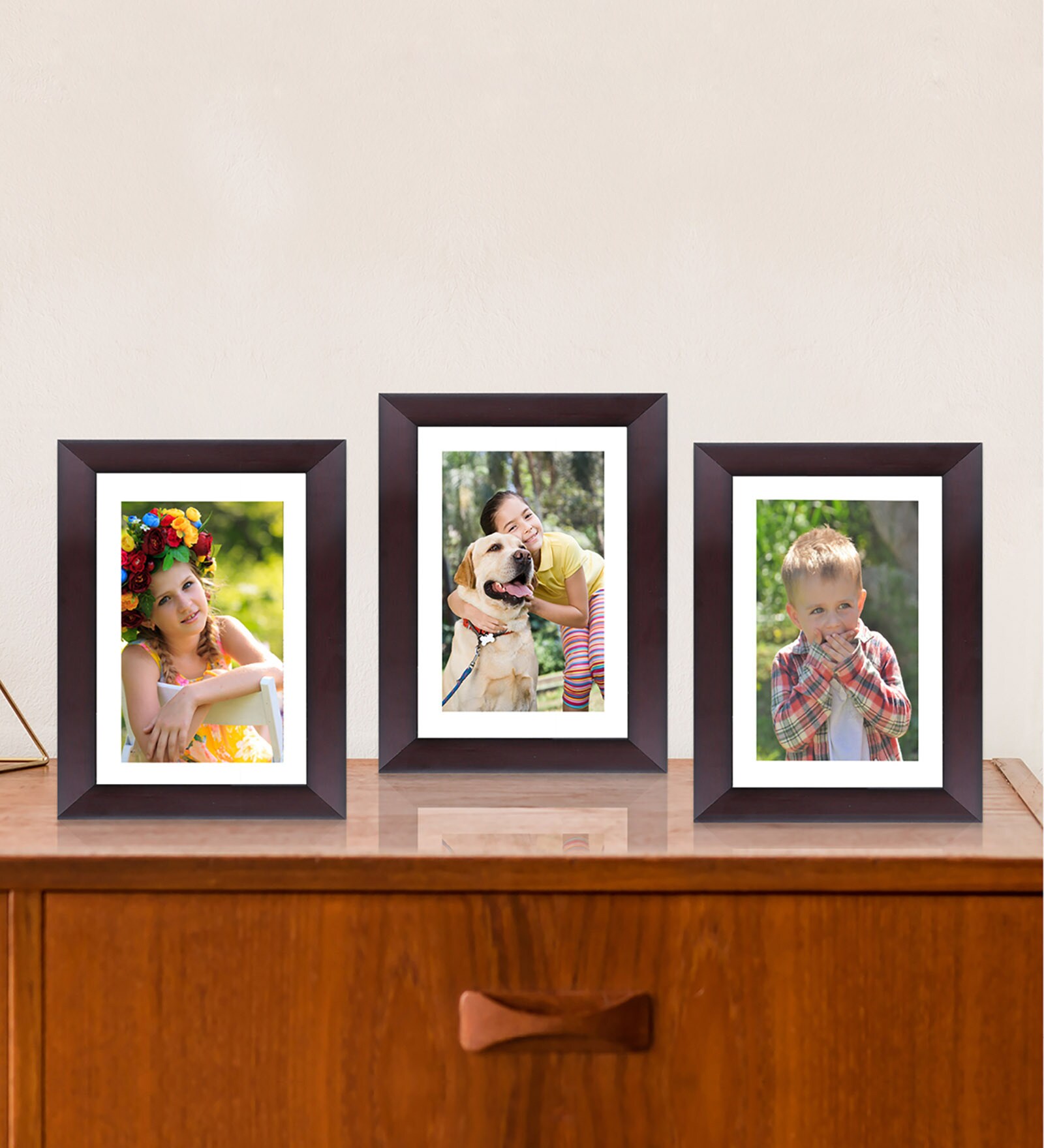 Buy Rosewood Synthetic Wood Set Of 3 Table Photo Frame at 7% OFF by ...