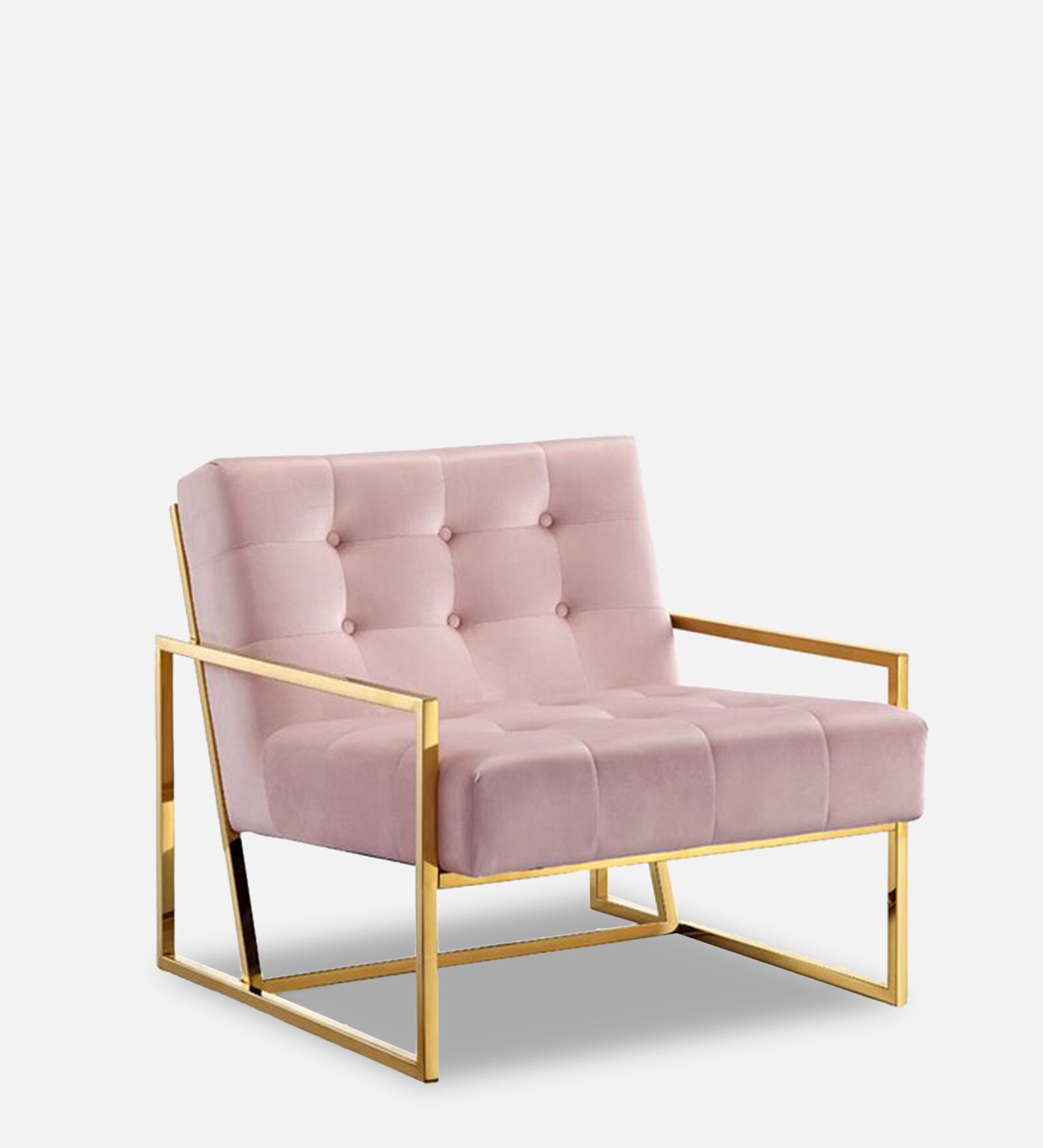 Ross Lounge Chair in Baby Pink Colour