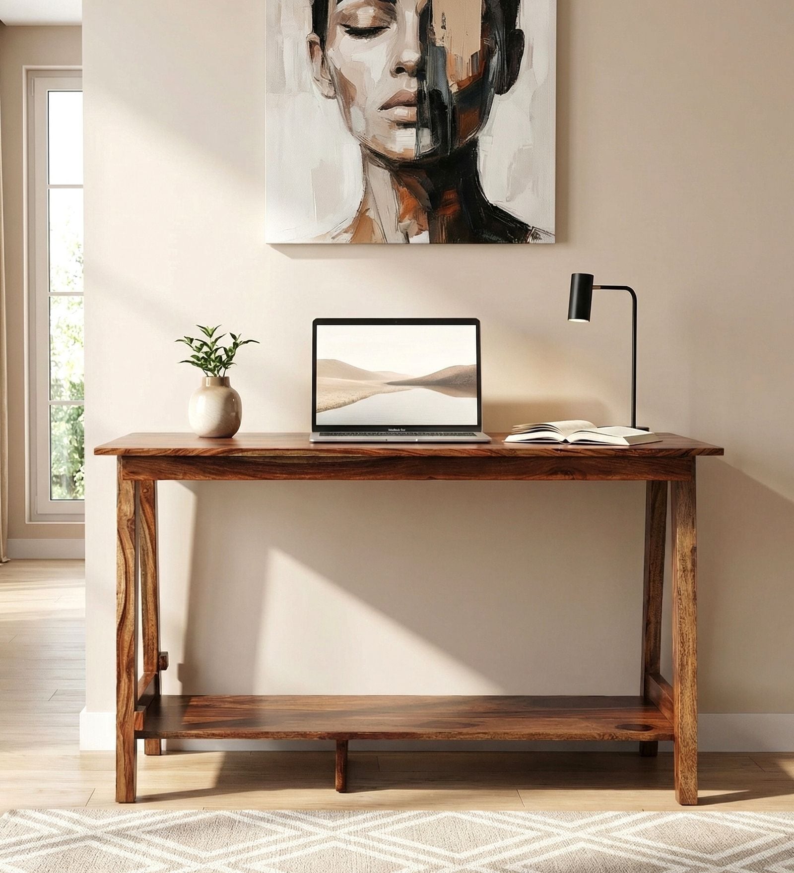 Roswell Writing Table In Teak Finish