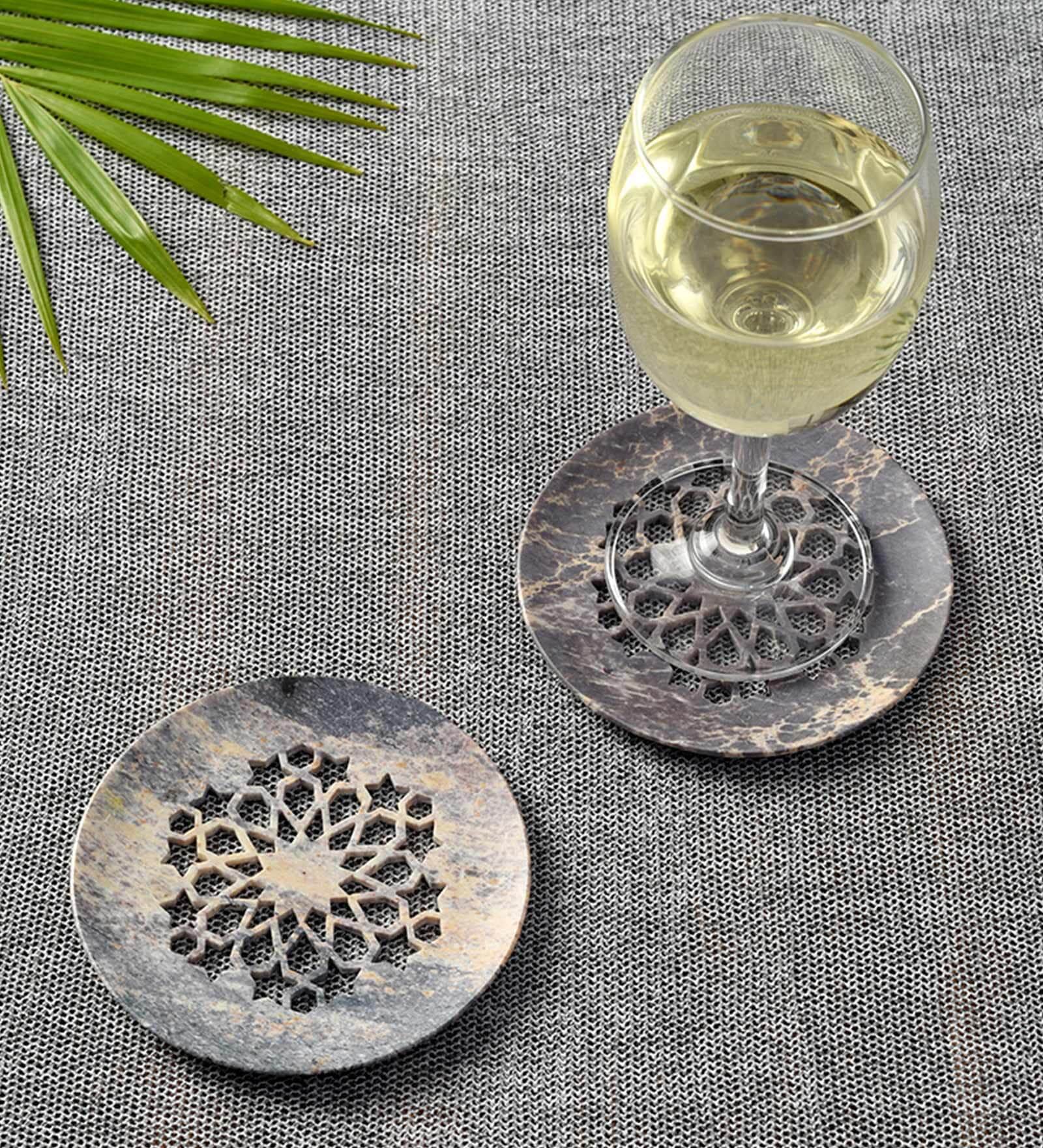 Round (Set of 2) Soap Stone Table Coaster