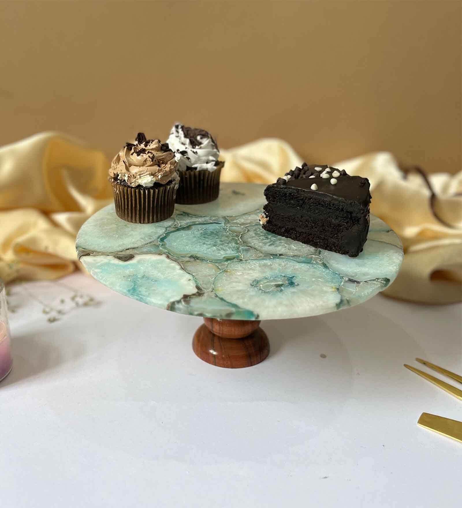 Turquoise Stone Cake Stand