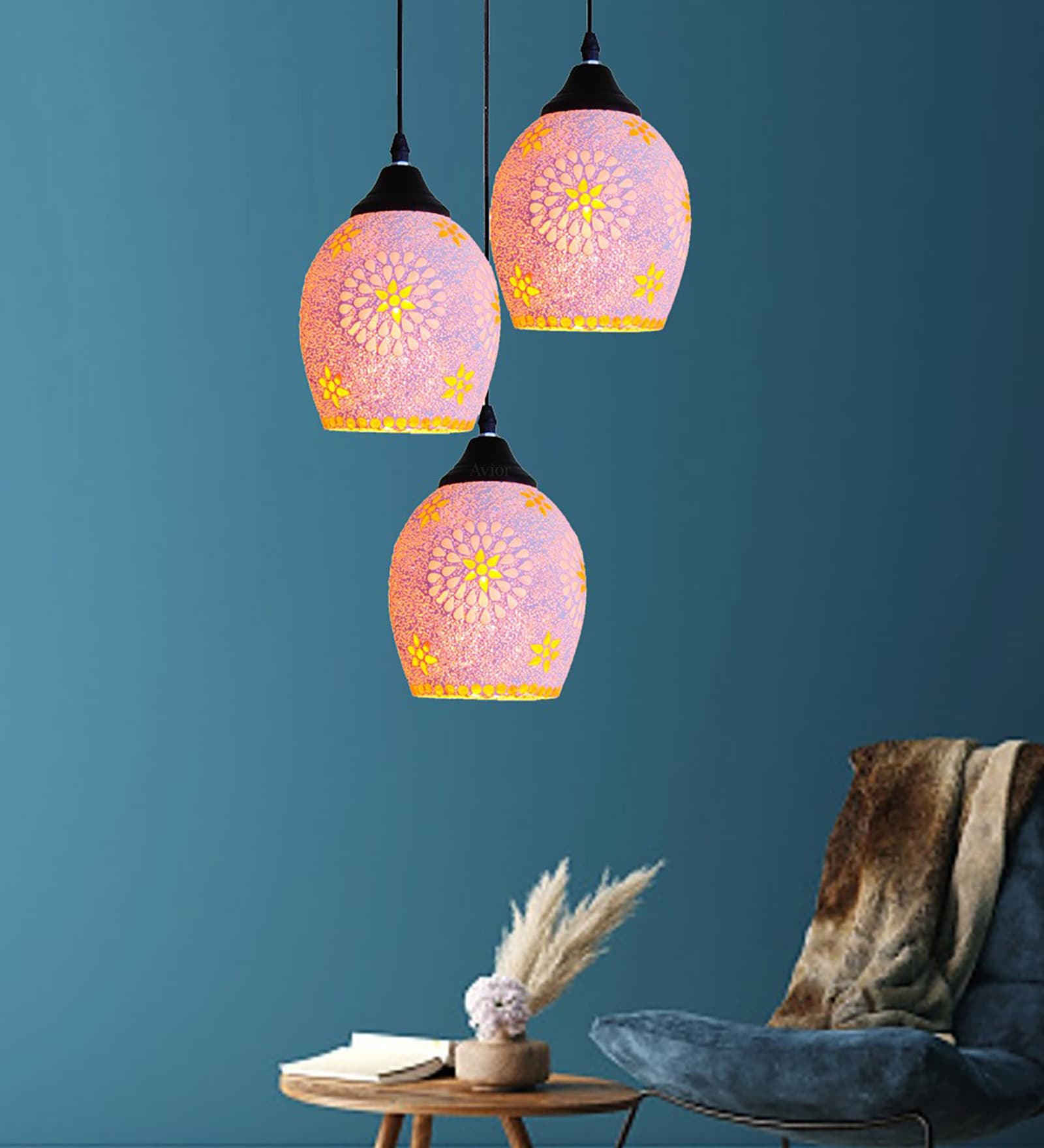 Round Black & White (E- 27/ 12 Watt) Metal & Glass Cluster Hanging Light Round Black & White (E- 27/ 12 Watt) Metal & Glass Cluster Hanging Light