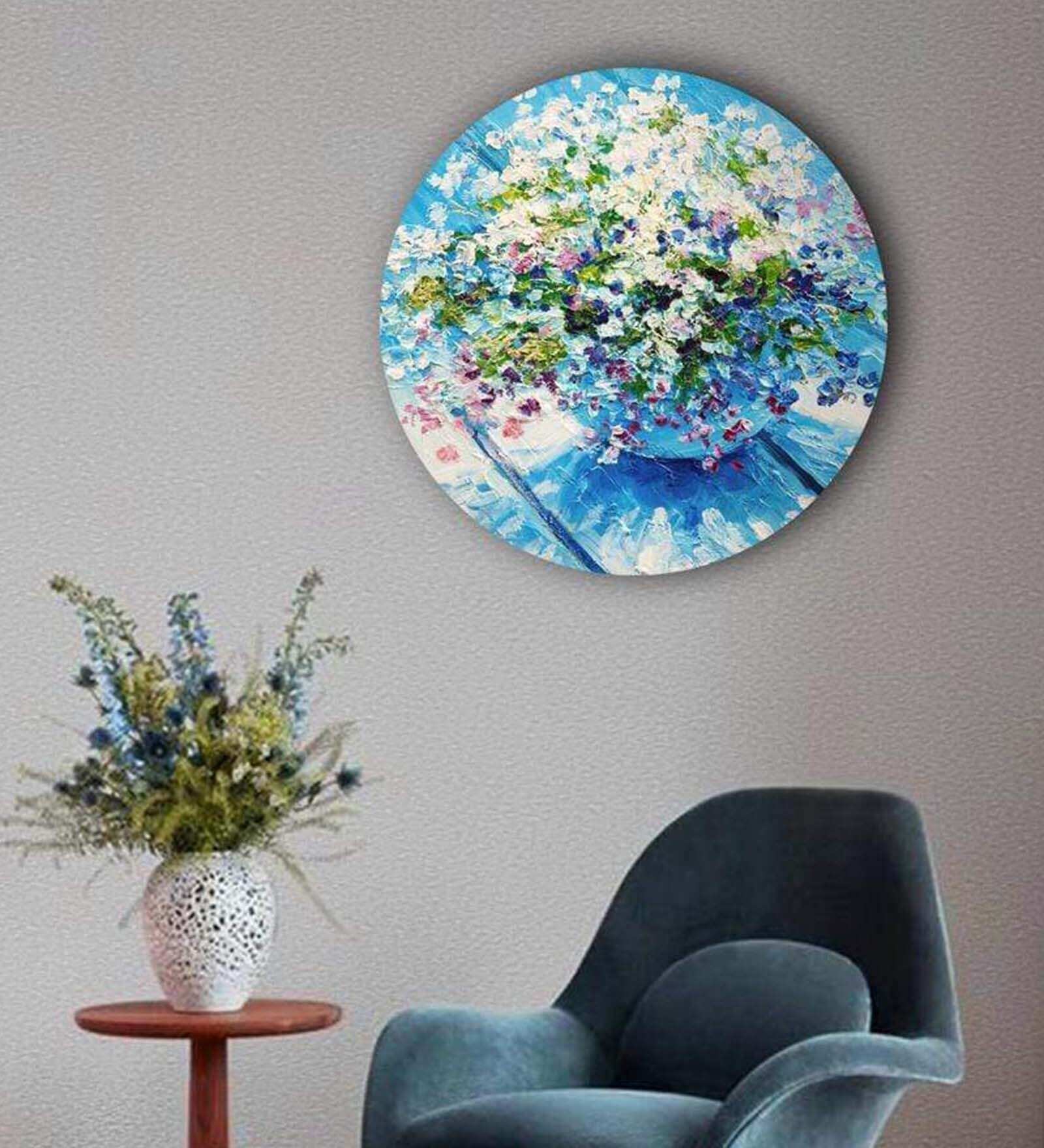 Round Blue Against The Blue Skies Canvas Art Print