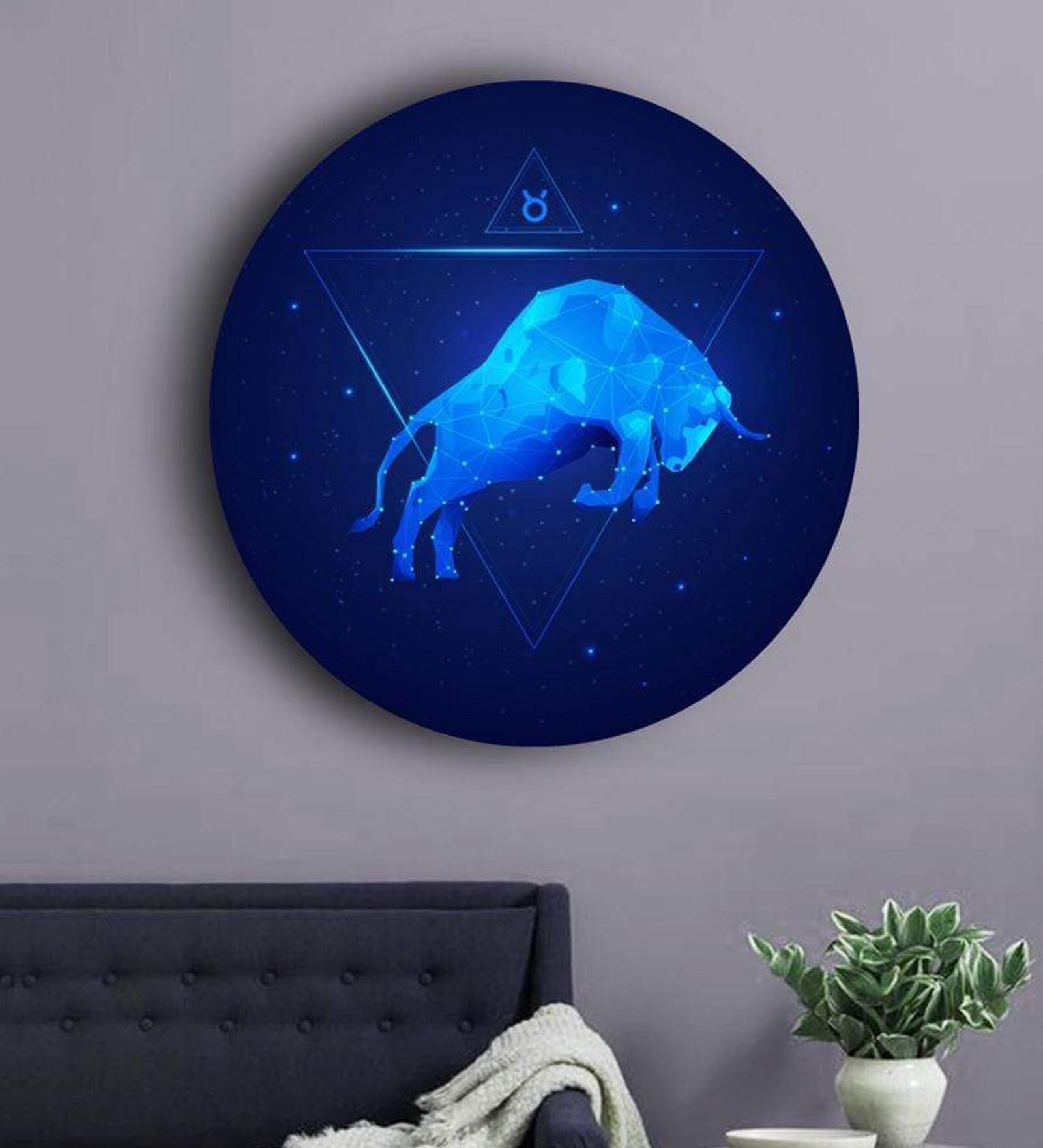 Round Blue Beyond The Bluest Skies Zodiac Canvas Art Print