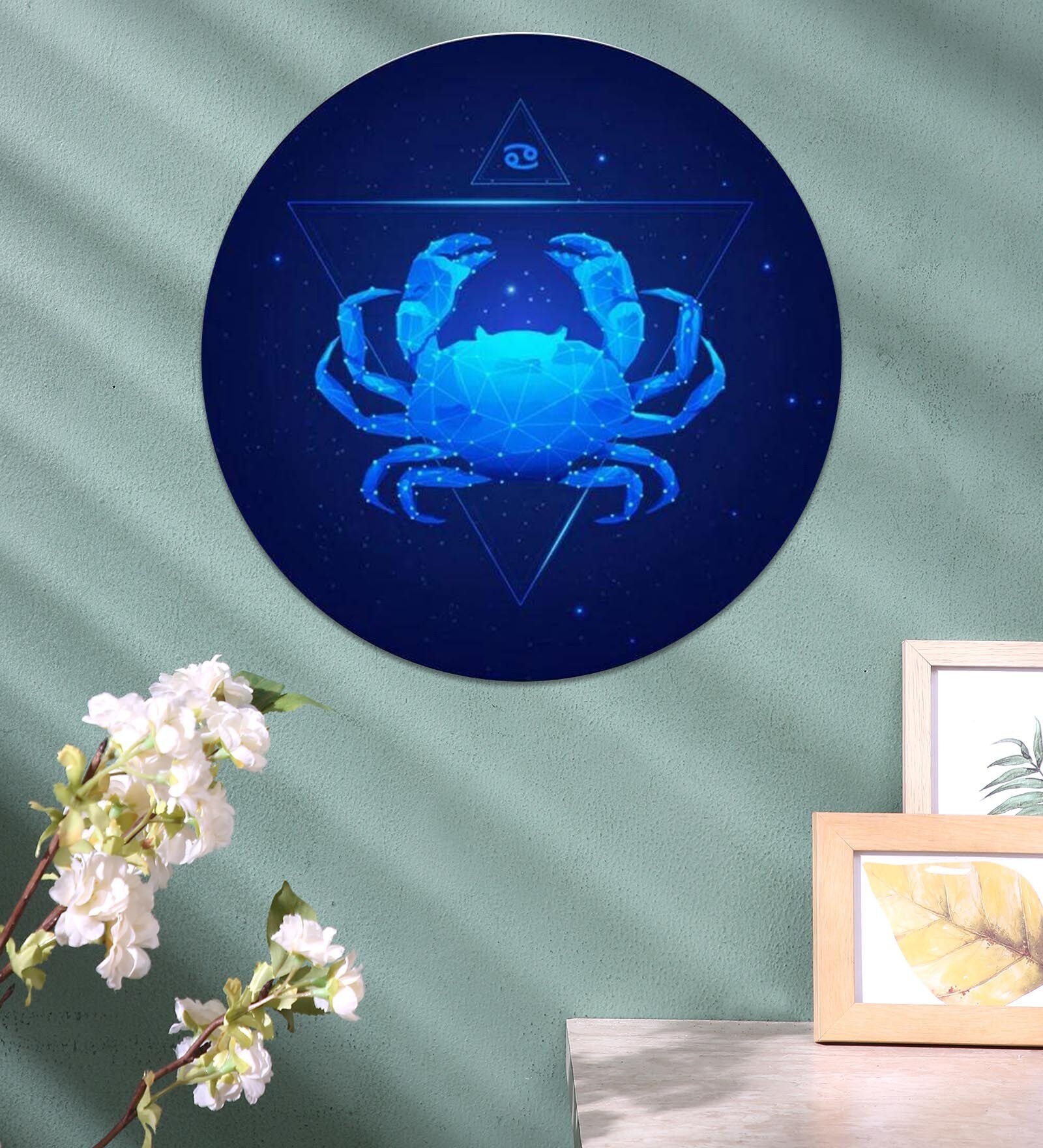Round Blue Beyond The Bluest Skies Zodiac Canvas Art Print