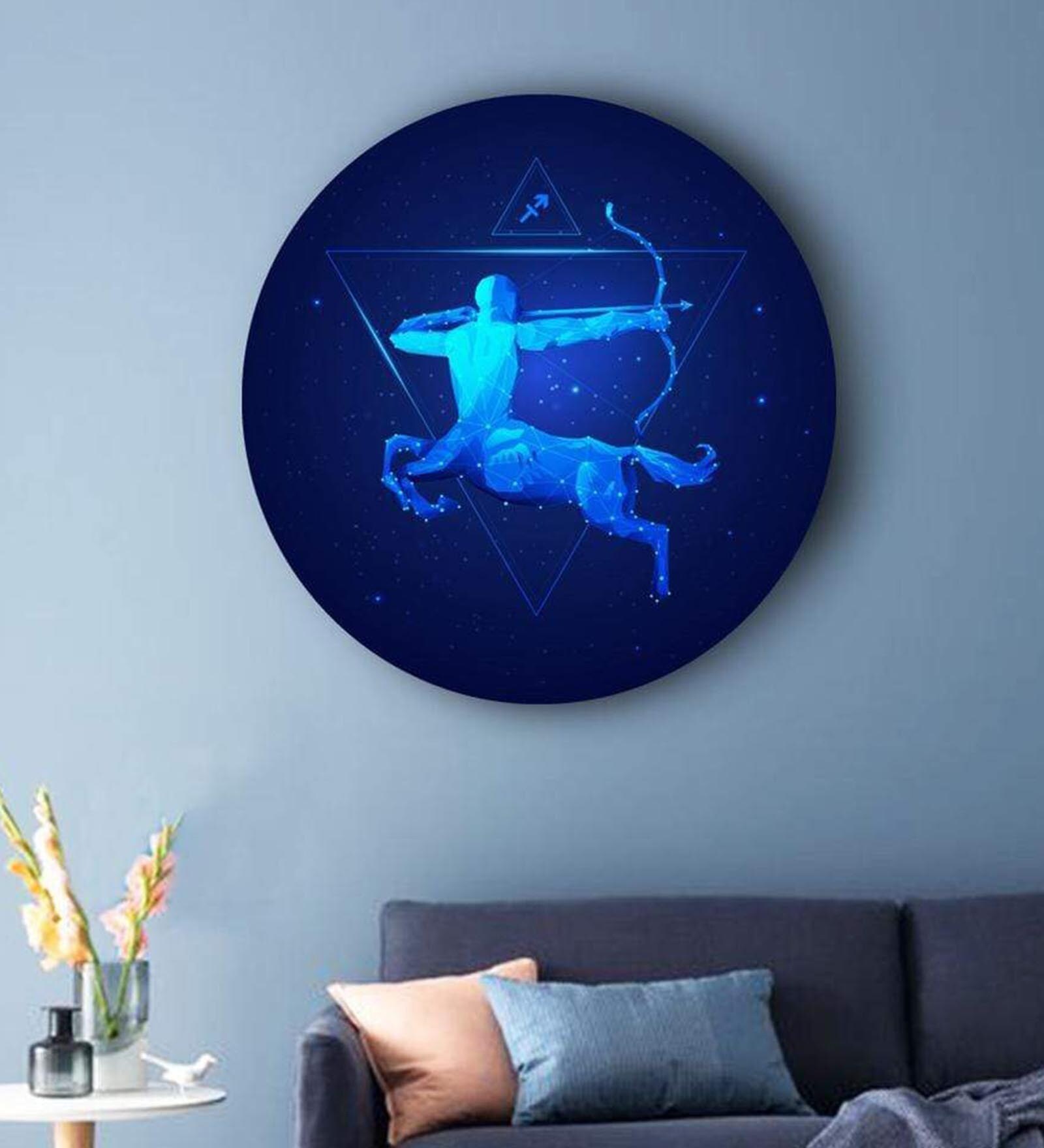 Round Blue Beyond The Bluest Skies Zodiac Canvas Art Print