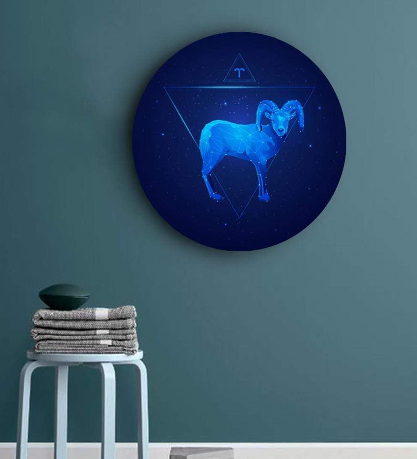 Round Blue Beyond The Bluest Skies Zodiac Canvas Art Print