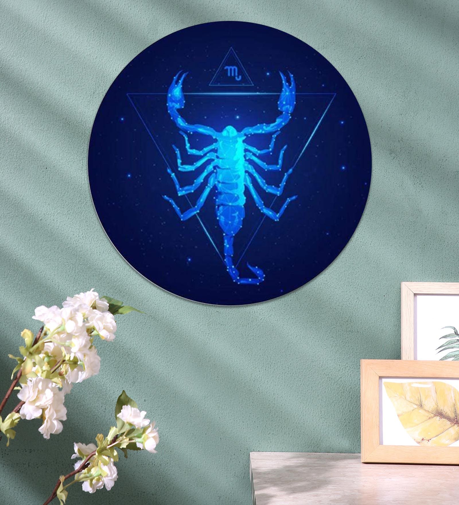 Round Blue Beyond The Bluest Skies Zodiac Canvas Art Print