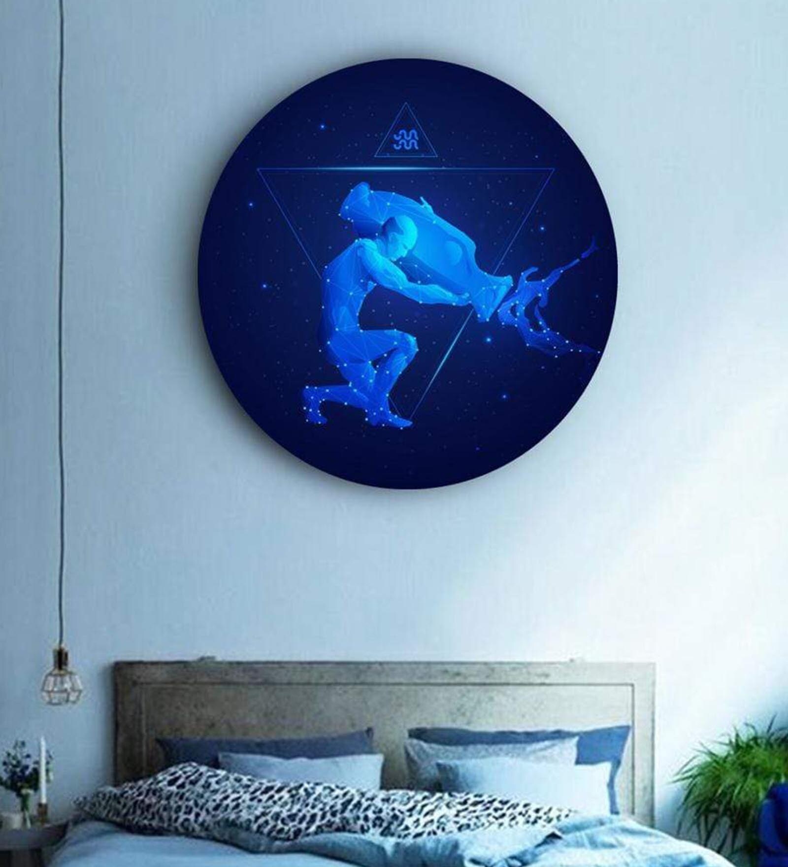 Round Blue Beyond The Bluest Skies Zodiac Canvas Art Print