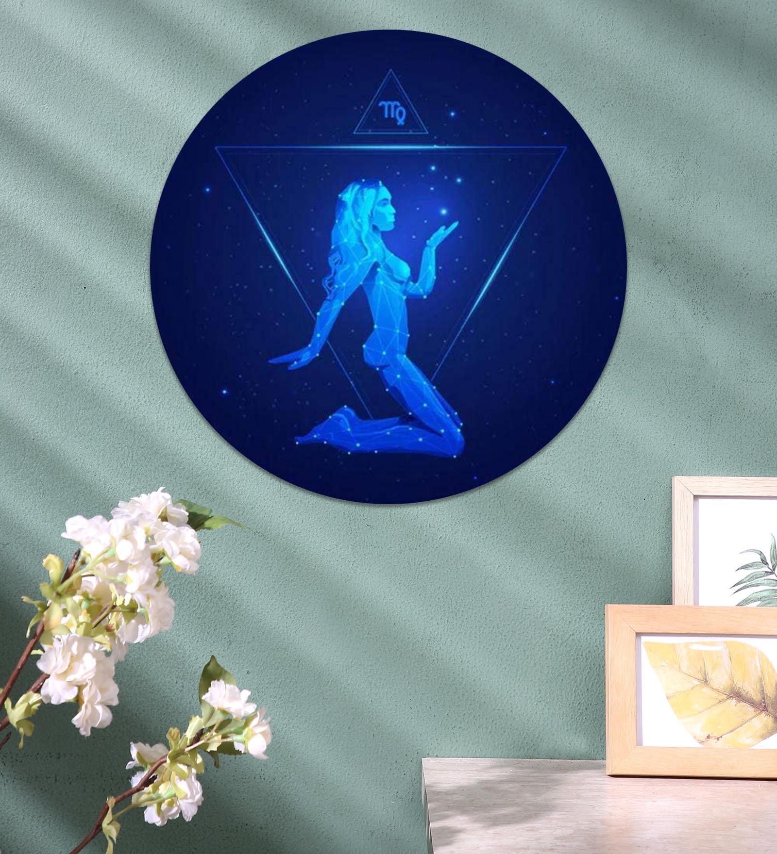 Round Blue Beyond The Bluest Skies Zodiac Canvas Art Print