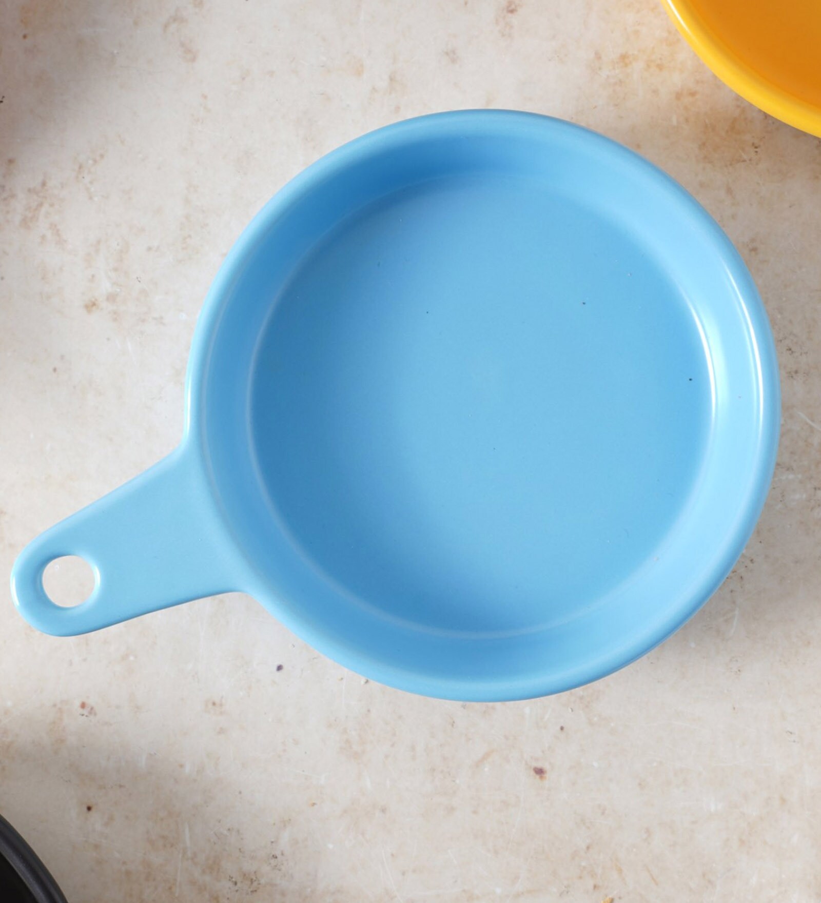 Round Blue Ceramic Baking Tray