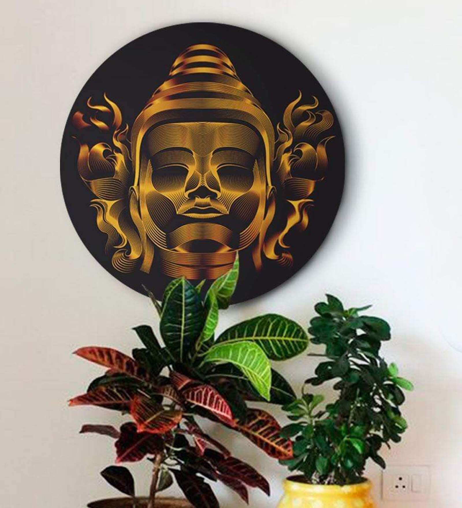 Round Brown Enlighten Your Mind Canvas Art Print