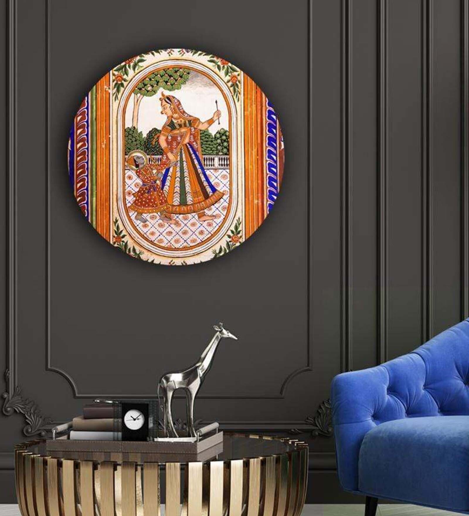 Round Brown Nobel Woman And Child Canvas Art Print