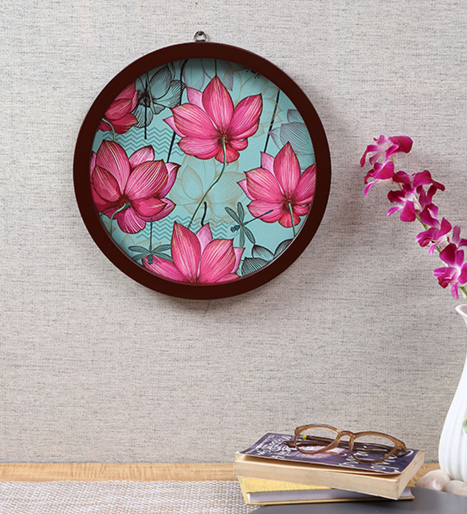 Round Floral Wall Art Digital Print