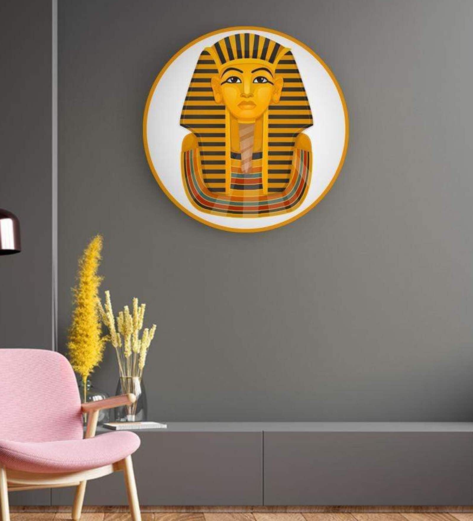 Round Green Coin Of Pharaoh Tutankhamun Art Print