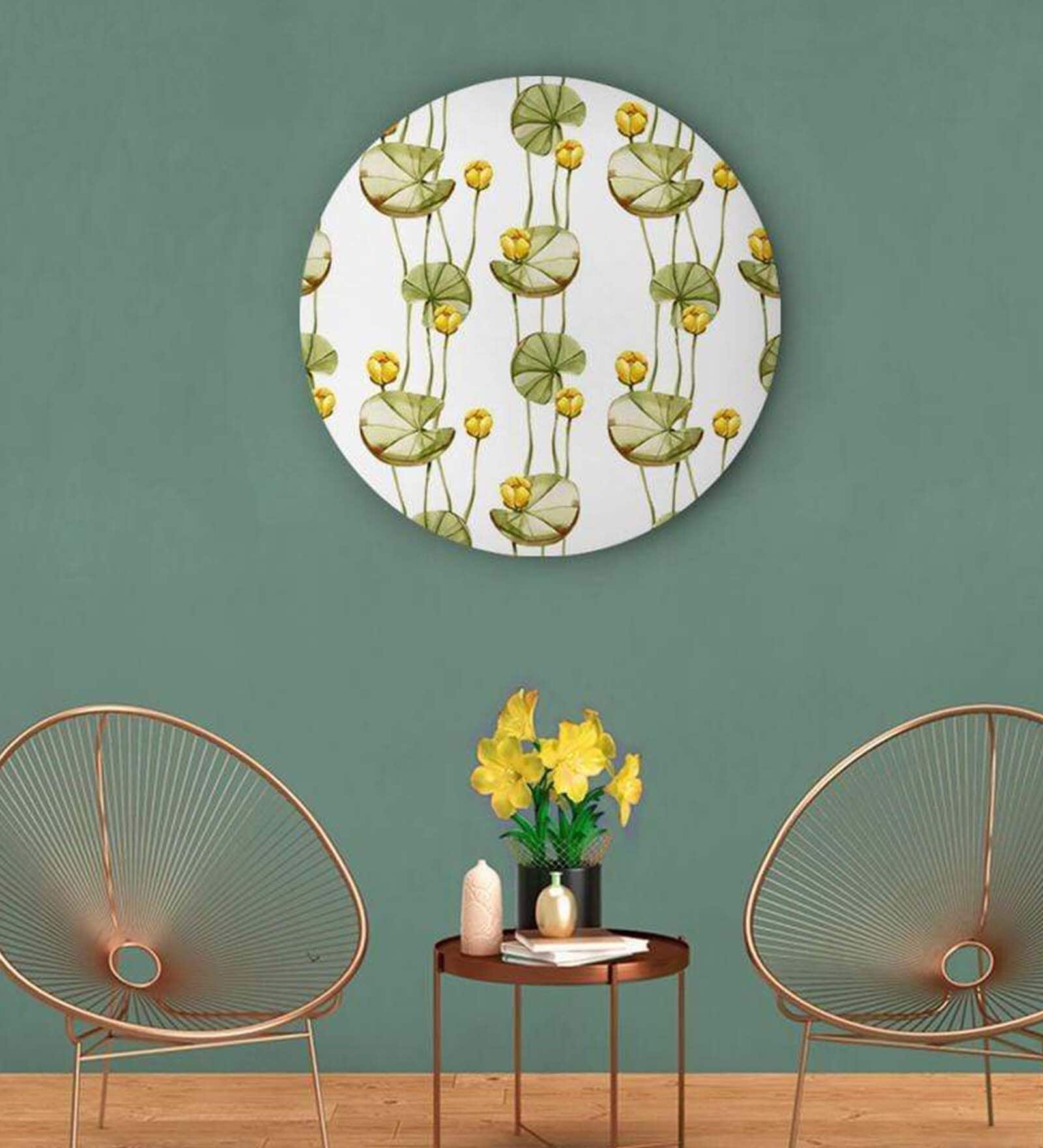 Round Green Lotus Of A Fresh Mind Canvas Art Print