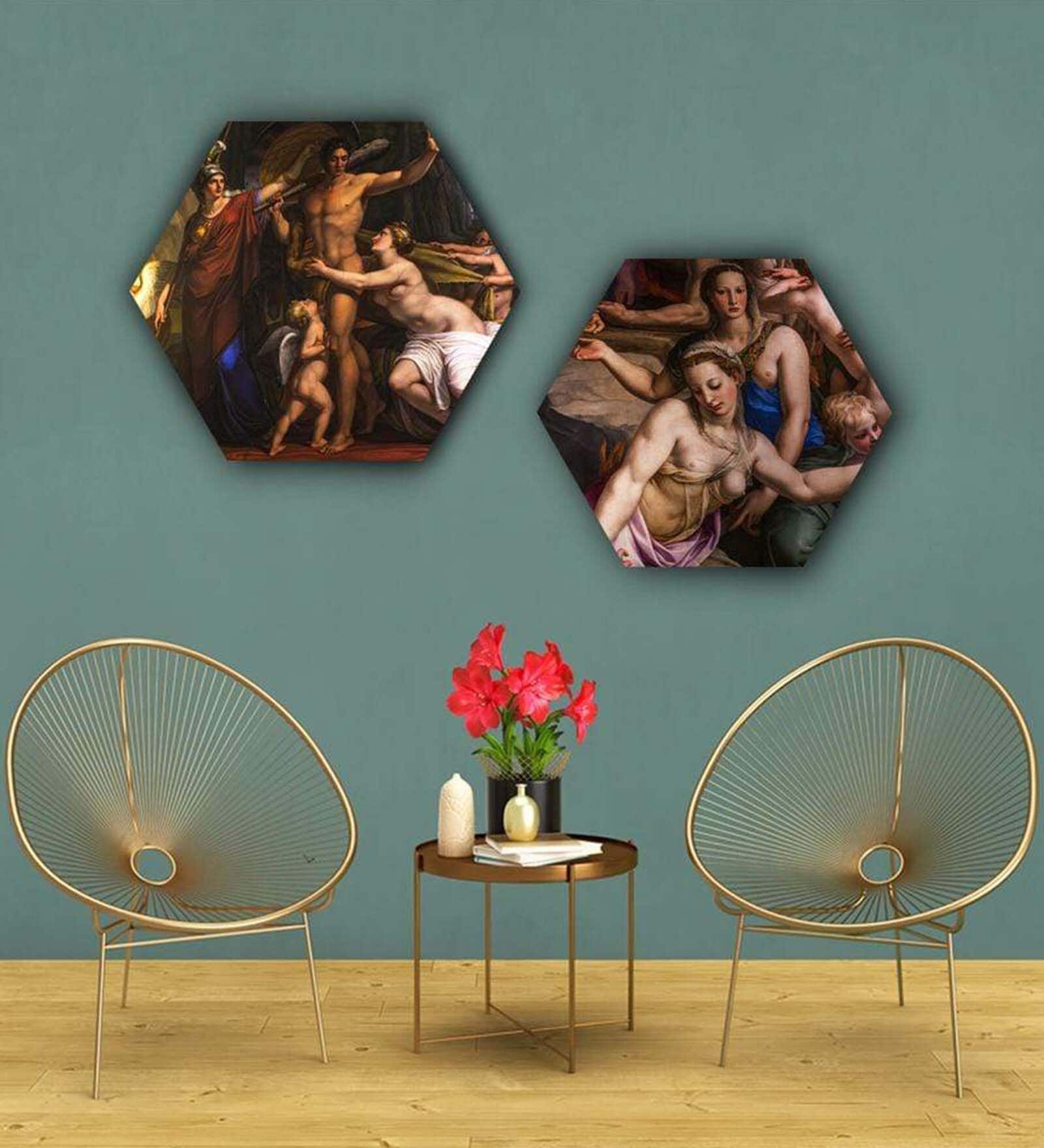 Round Multicolour Basilica Of Santa Croce In Focus Set Of 2 Art Print